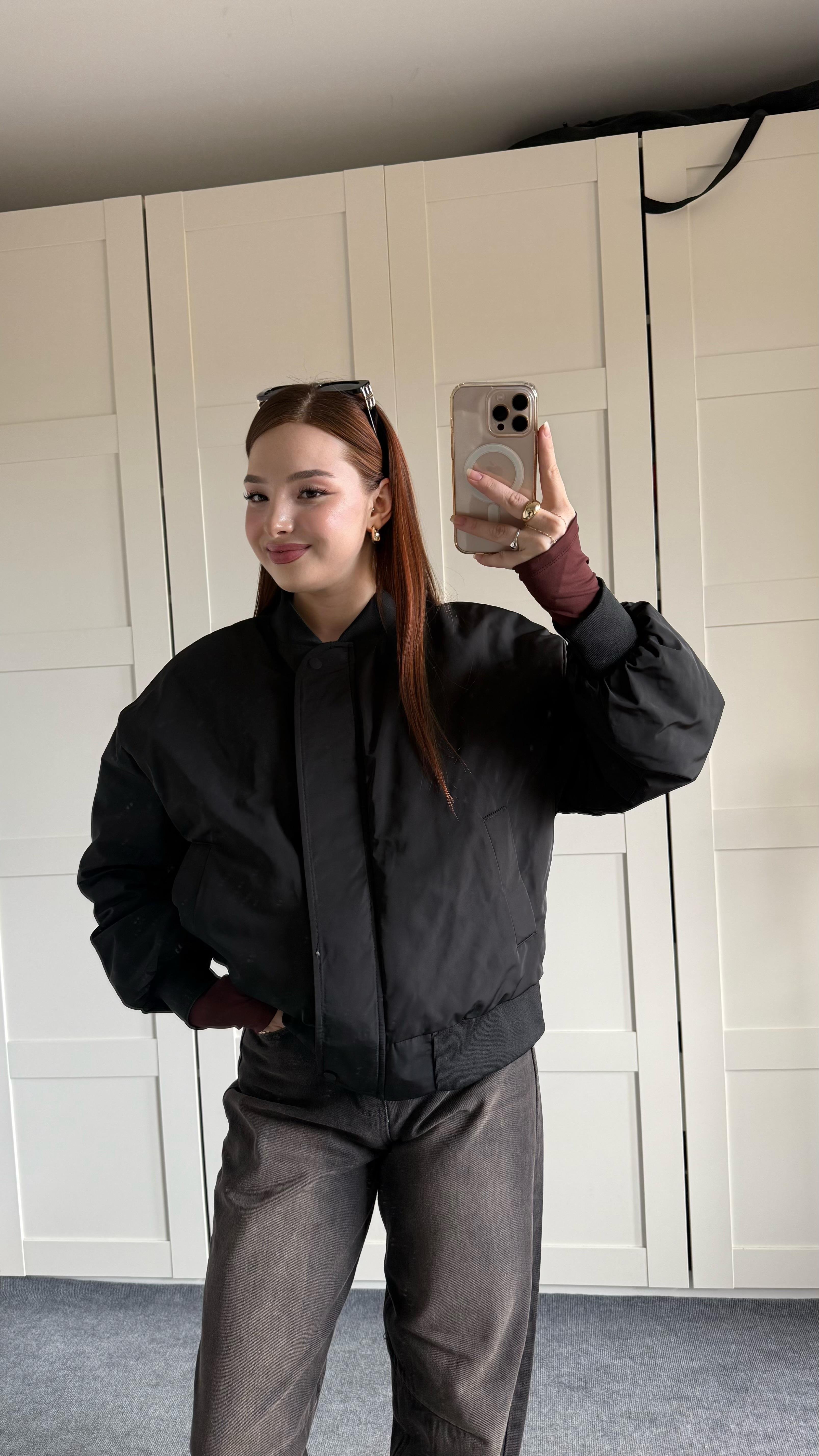 Oversize Bomber Ceket Siyah