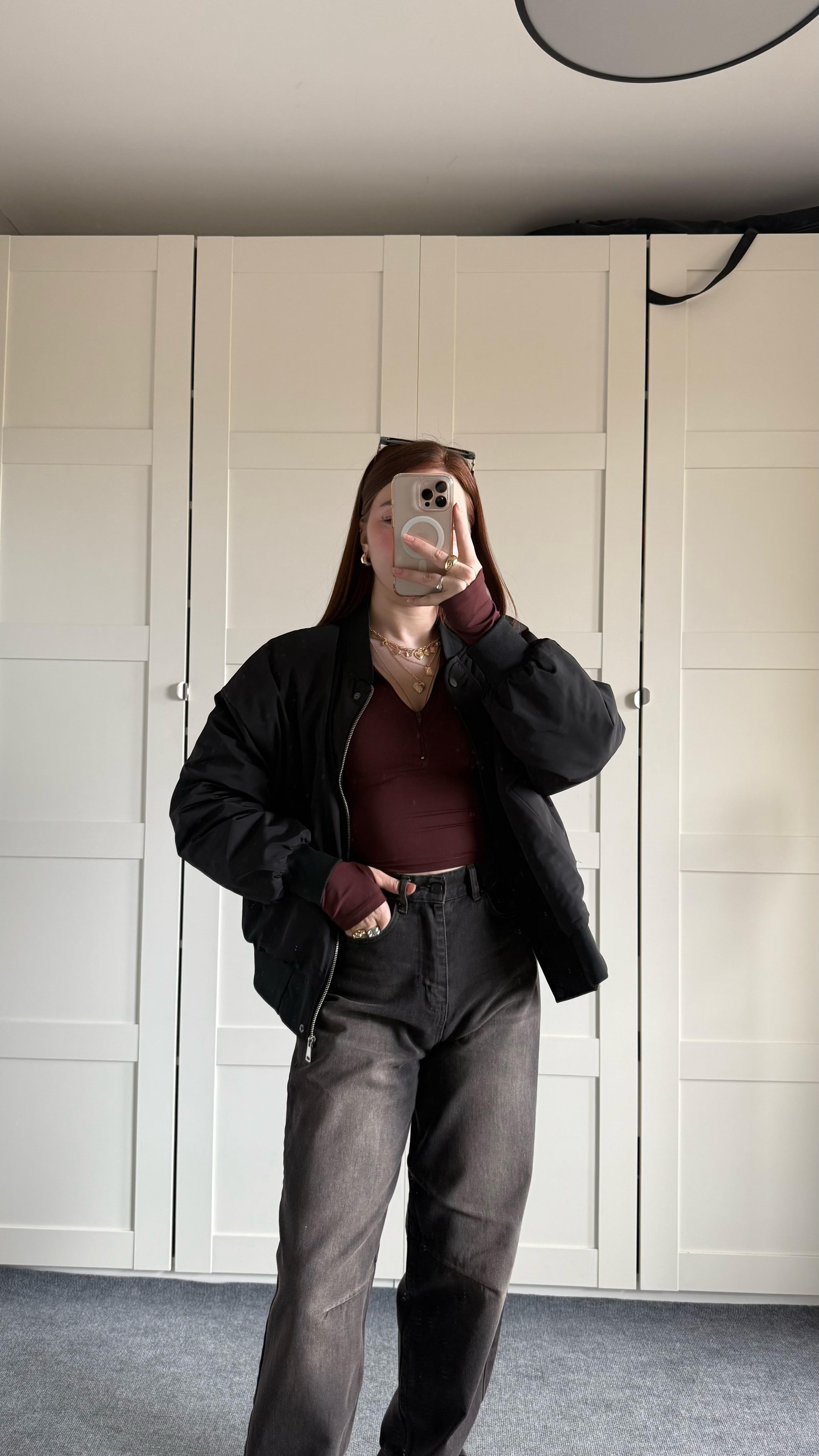 Oversize Bomber Ceket Siyah