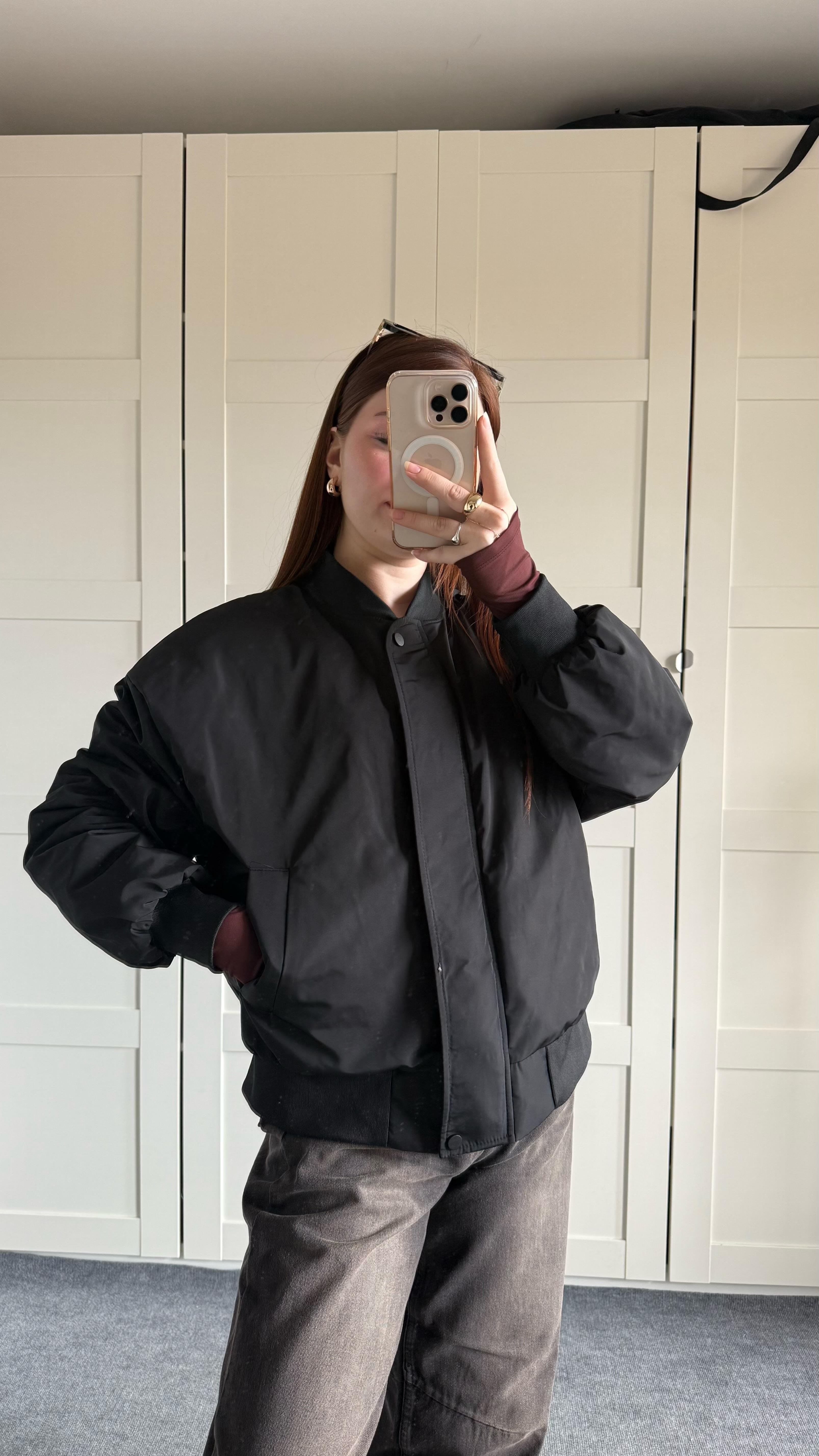 Oversize Bomber Ceket Siyah