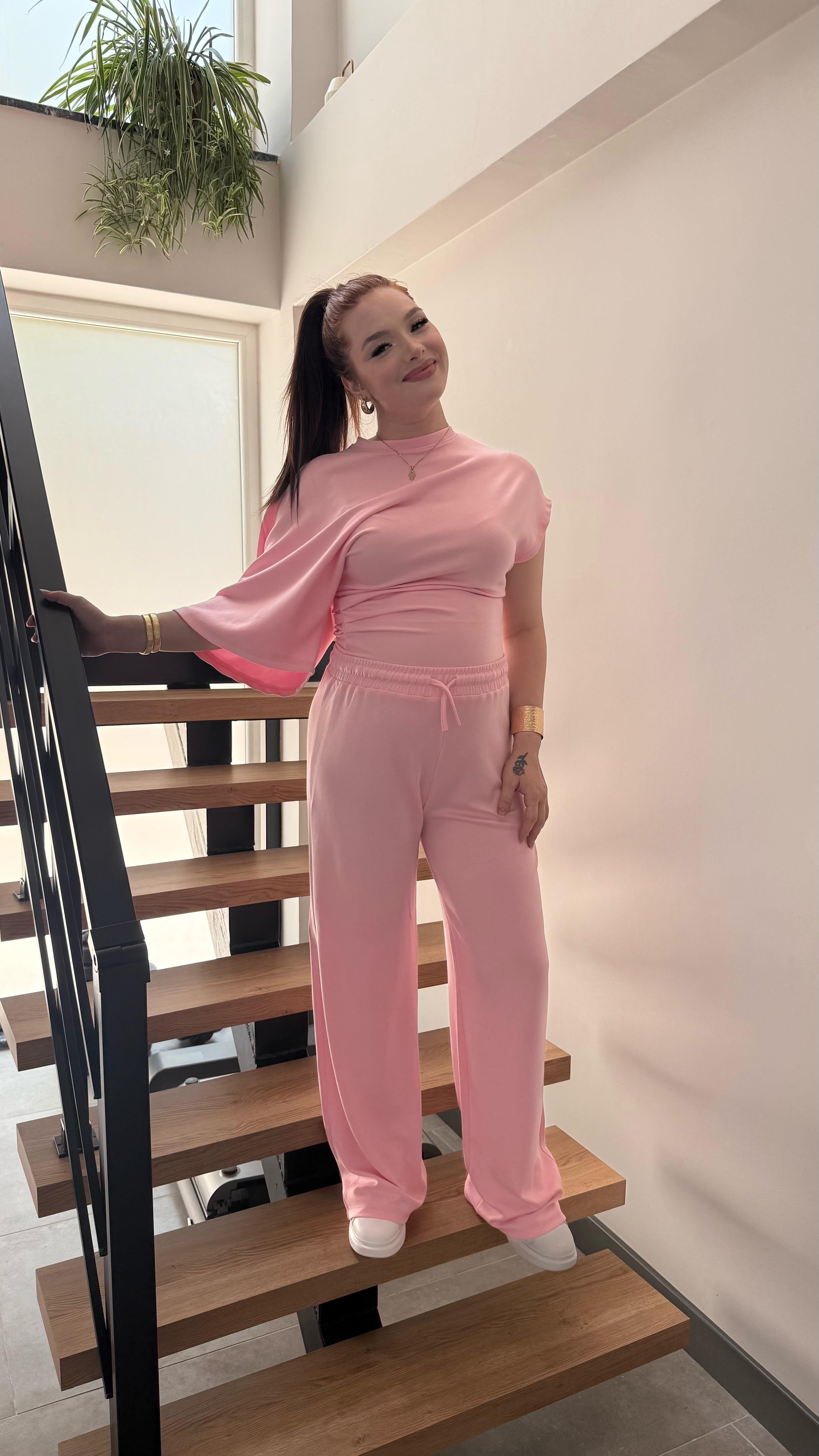 Oys. Modal Yarasa Kol Takım Pembe