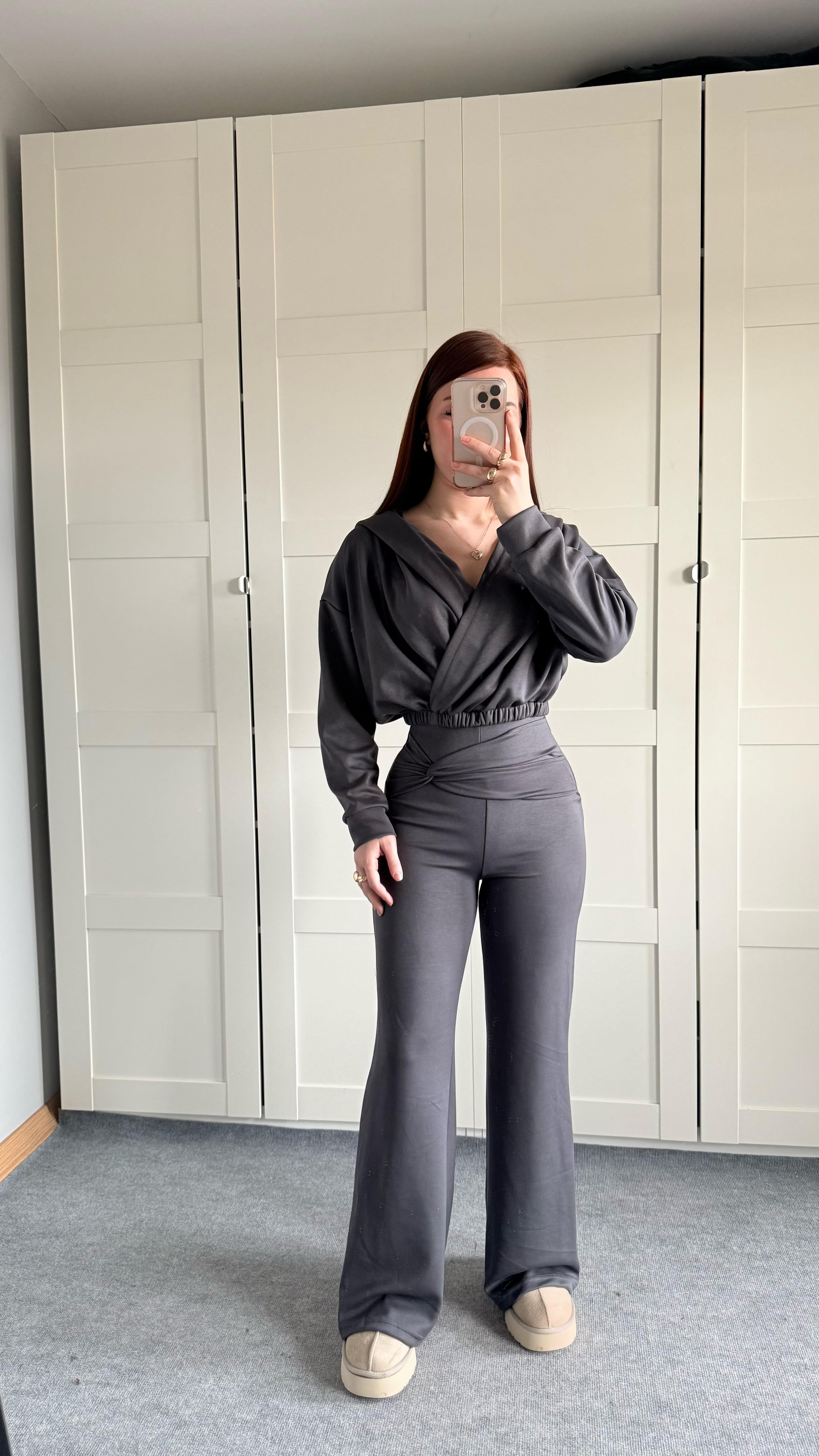 Oys. Kruvaze Modal Eşofman Takımı Gri