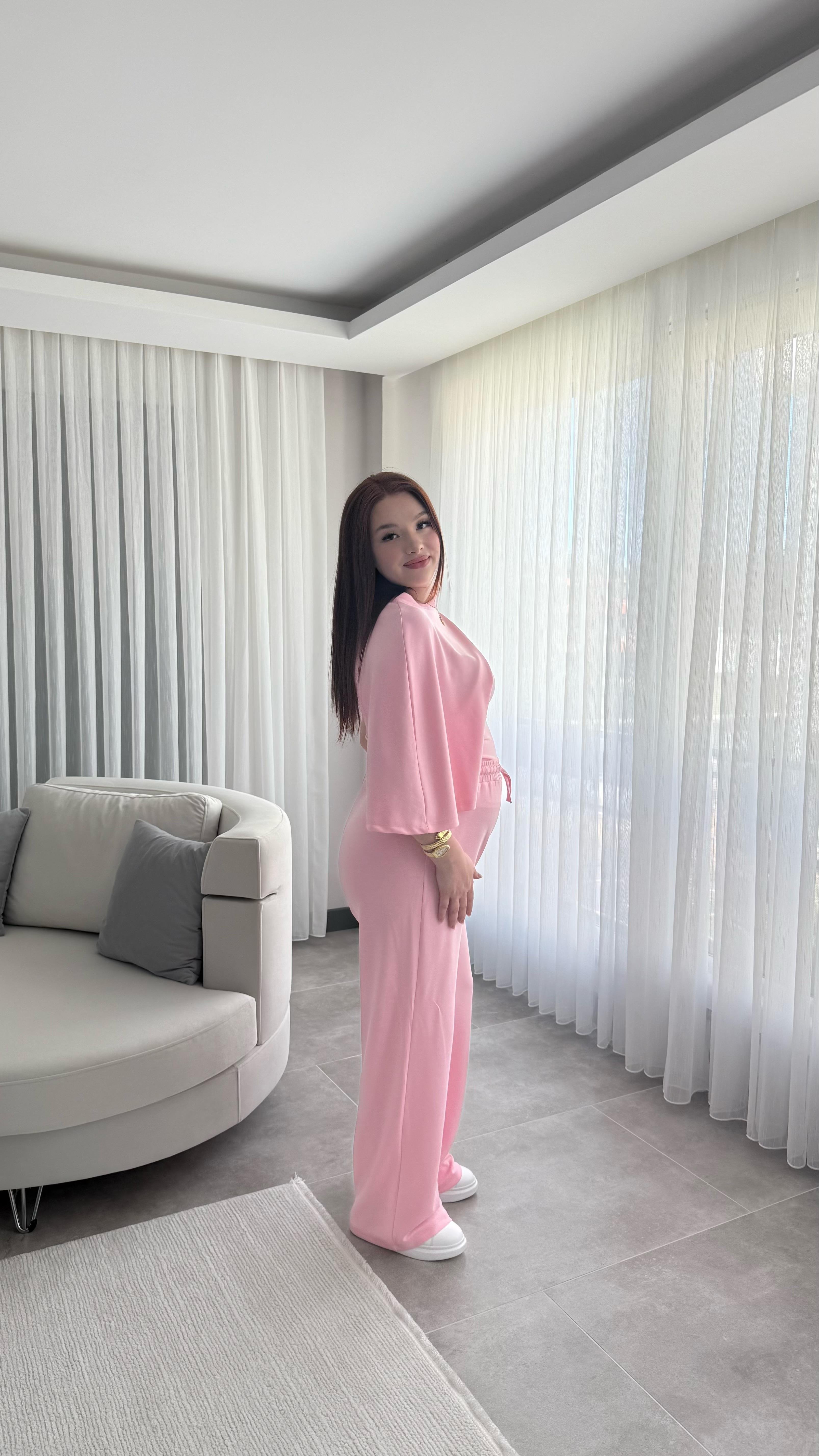 Oys. Modal Yarasa Kol Takım Pembe