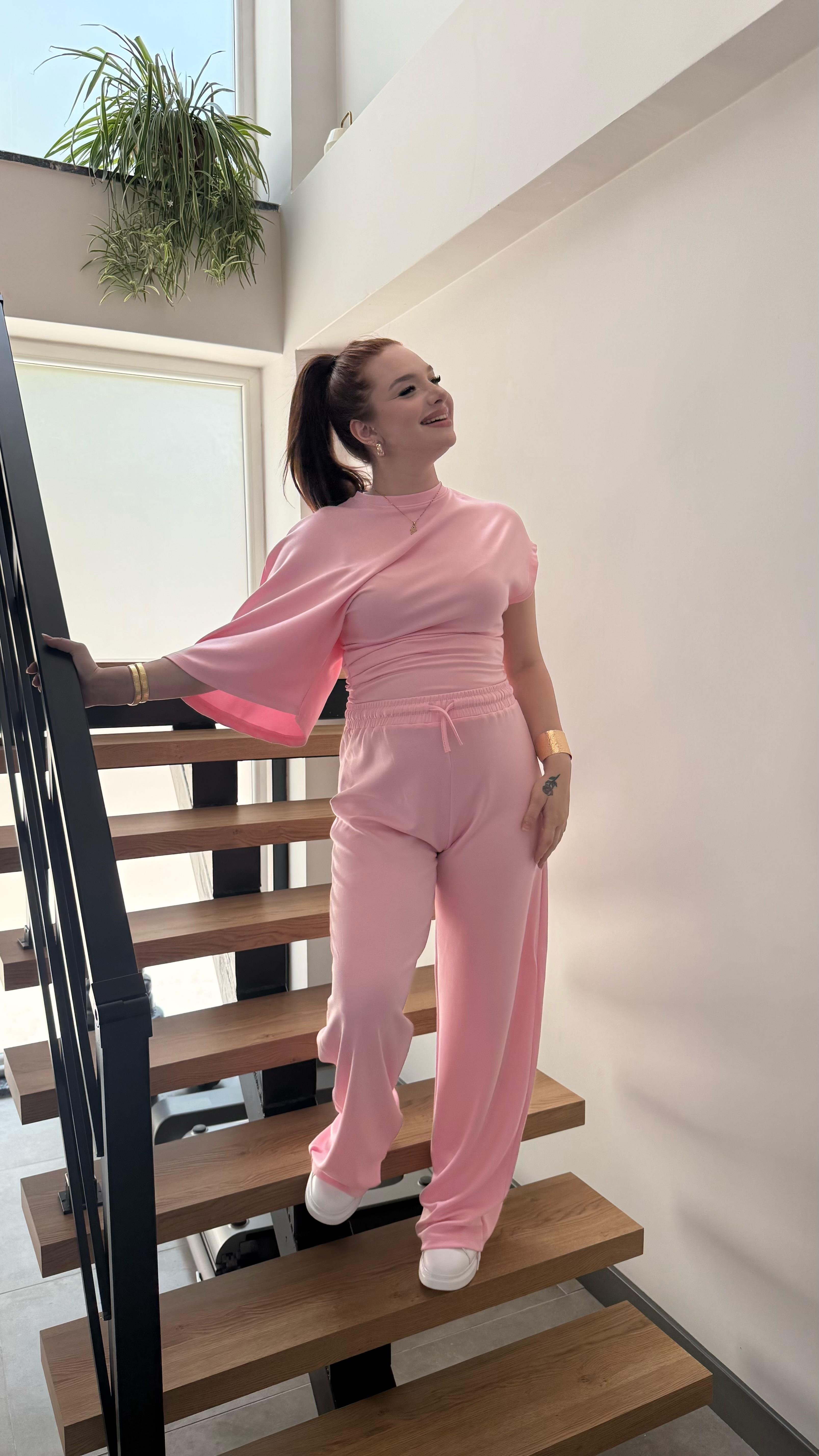 Oys. Modal Yarasa Kol Takım Pembe