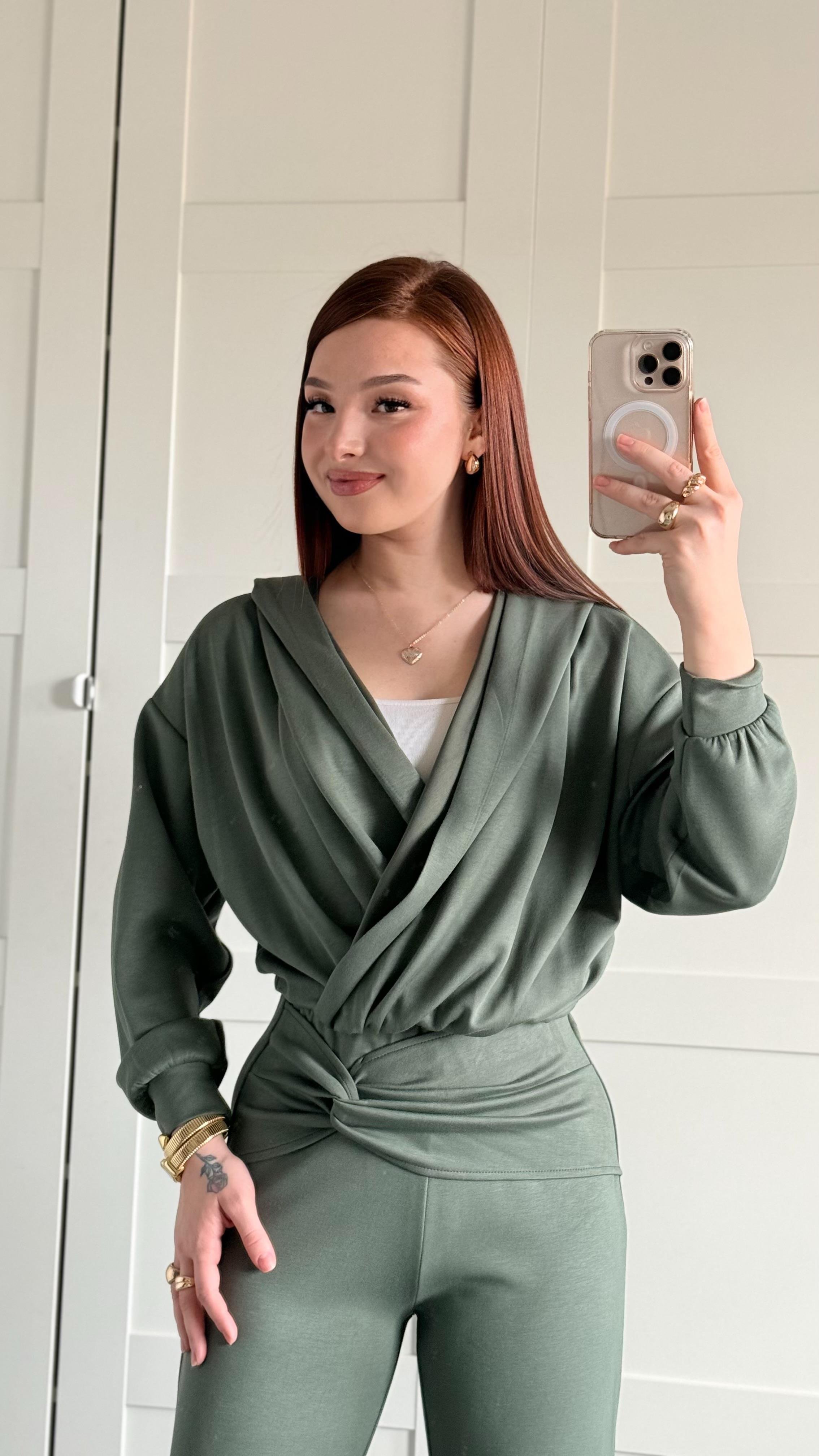 Oys. Kruvaze Modal Eşofman Takımı Haki