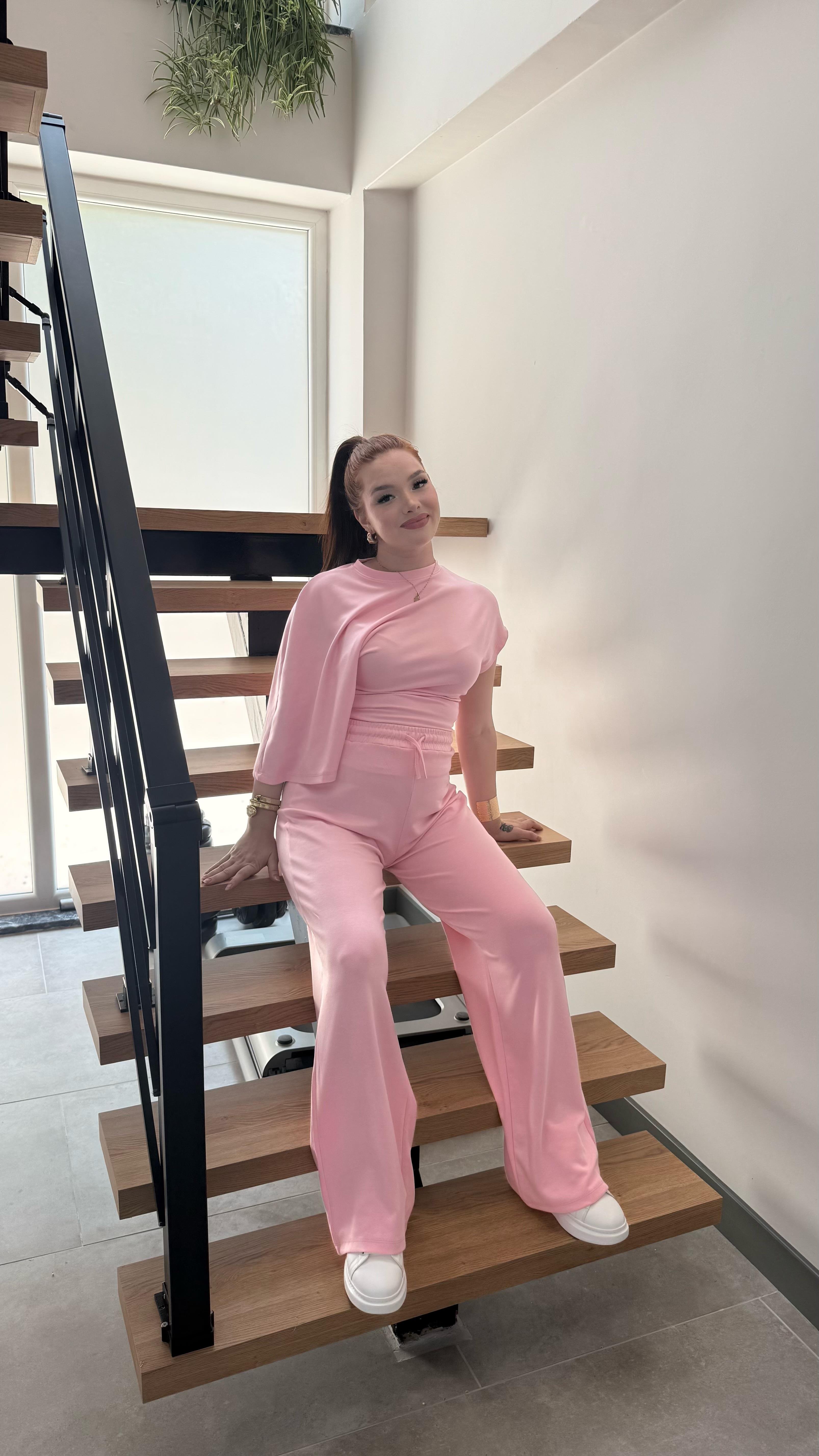 Oys. Modal Yarasa Kol Takım Pembe