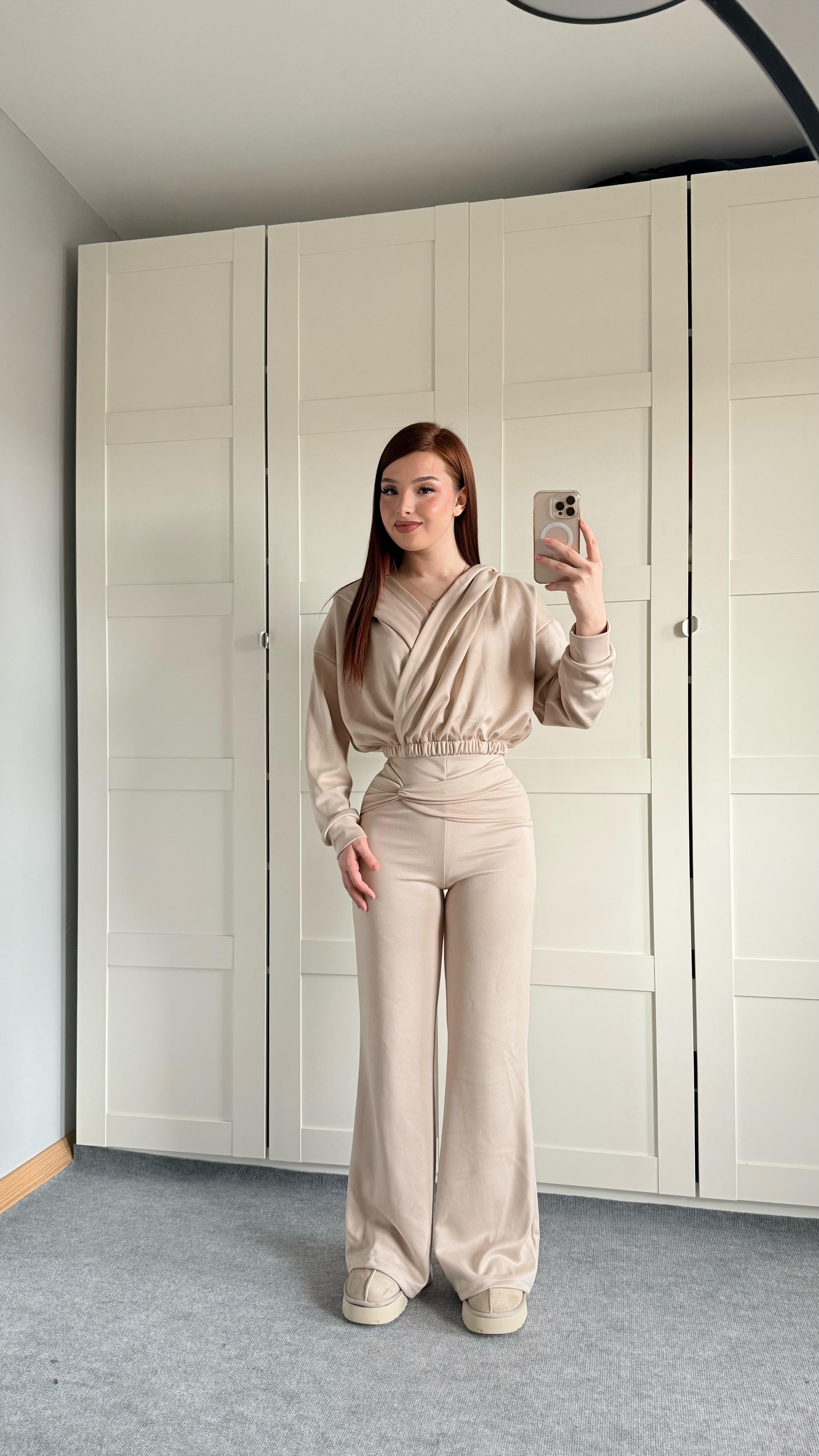 Oys. Kruvaze Modal Eşofman Takımı Taş