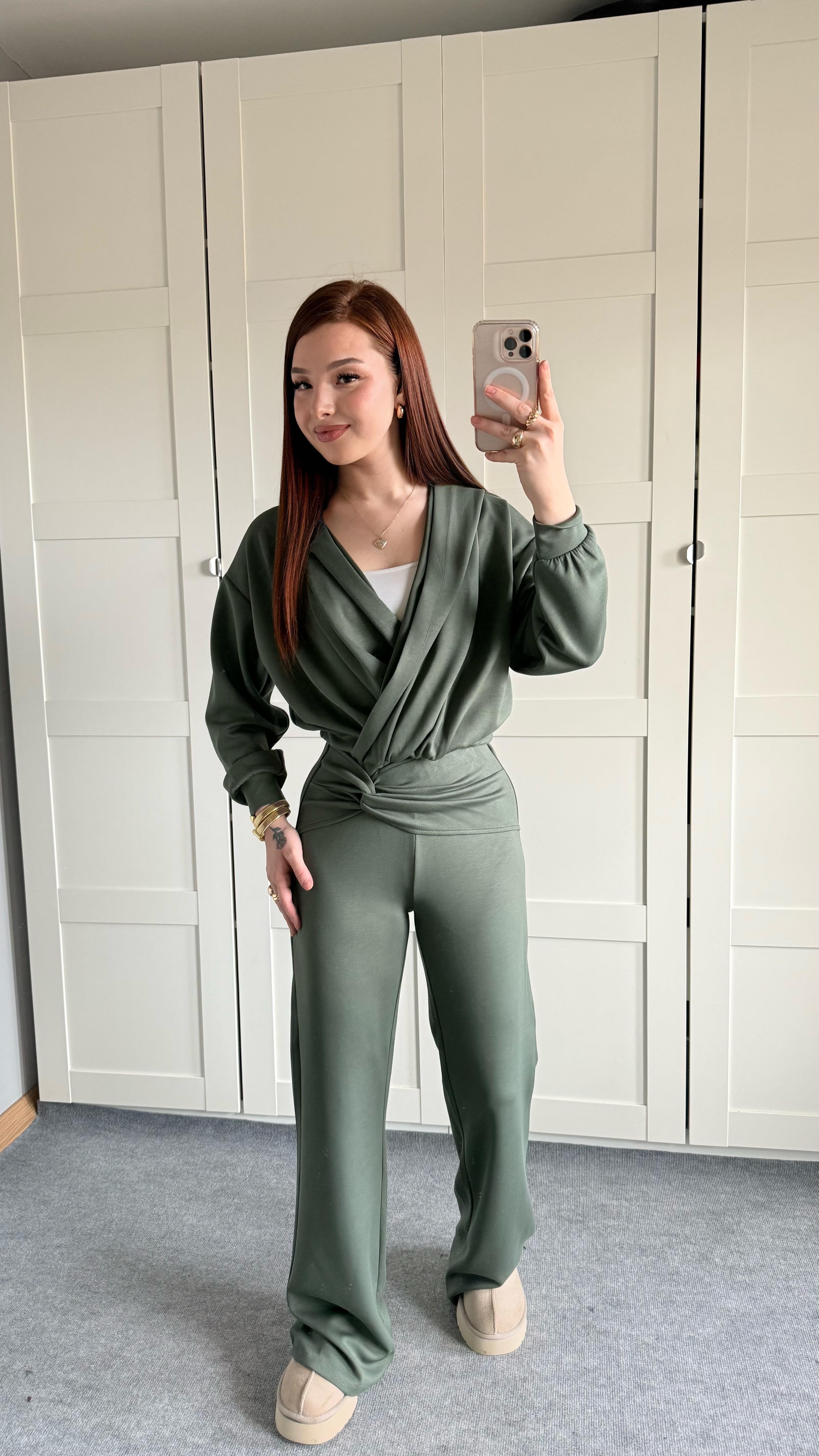 Oys. Kruvaze Modal Eşofman Takımı Haki