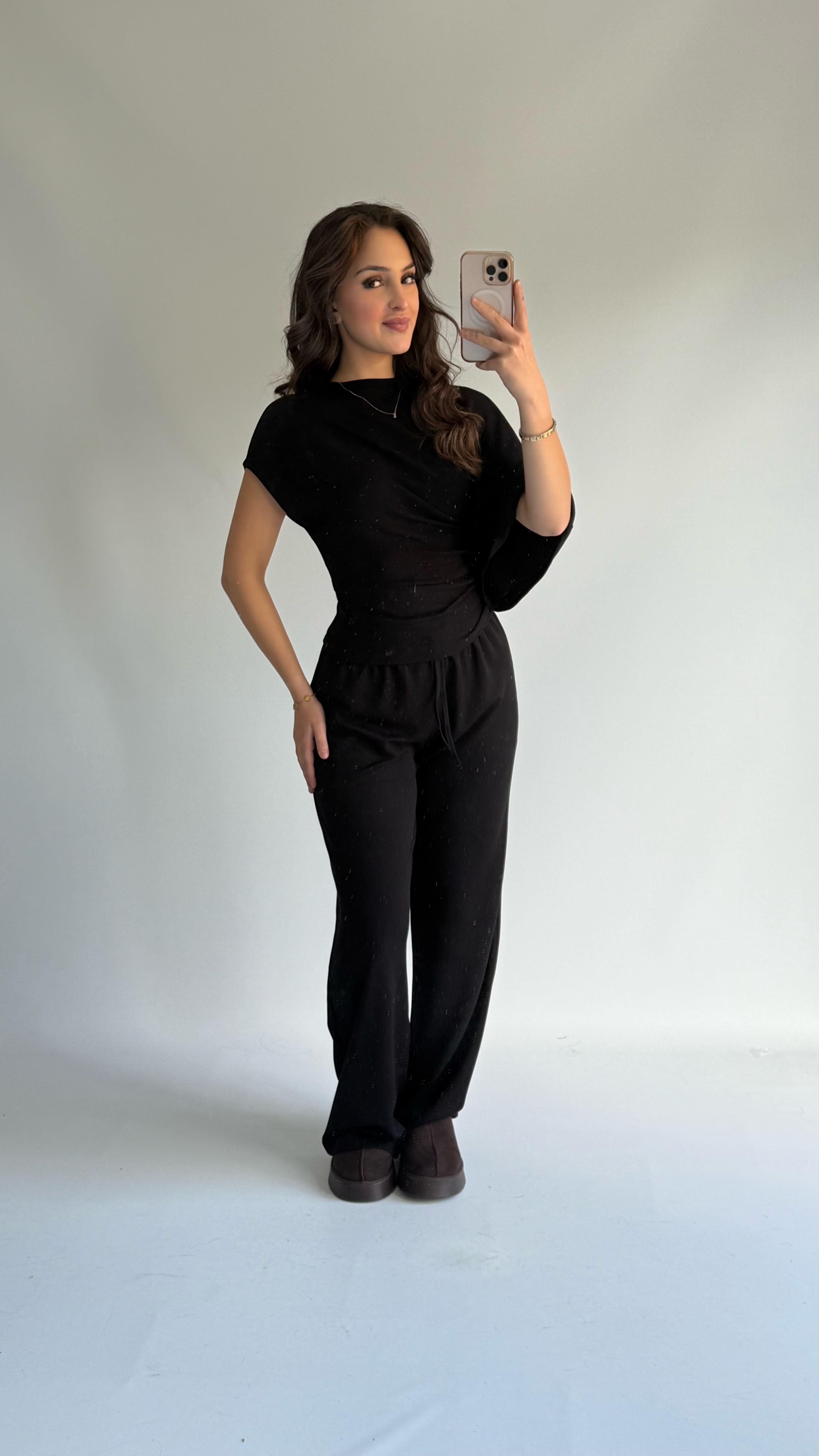 Oys. Modal Yarasa Kol Takım Siyah