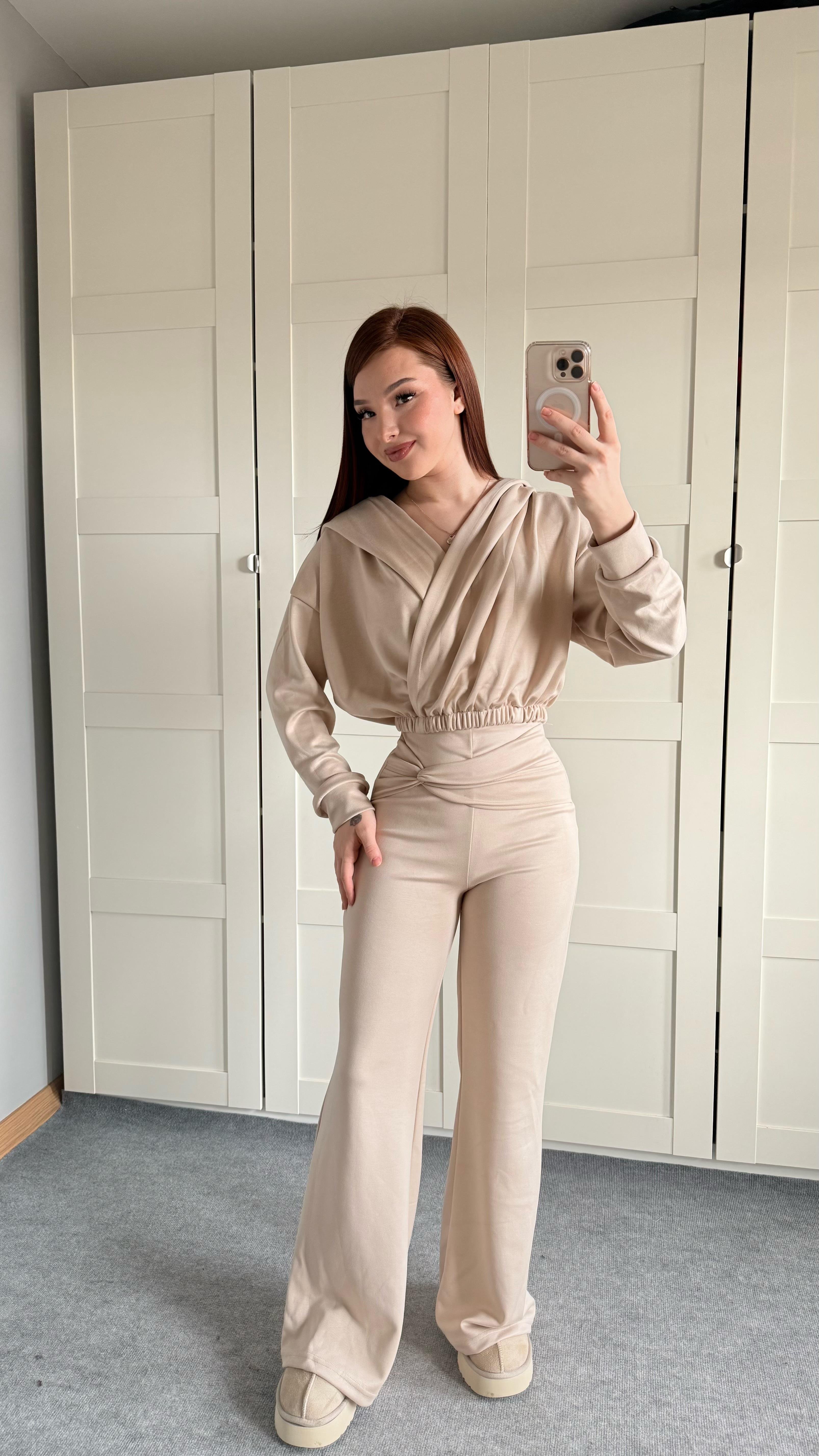 Oys. Kruvaze Modal Eşofman Takımı Taş