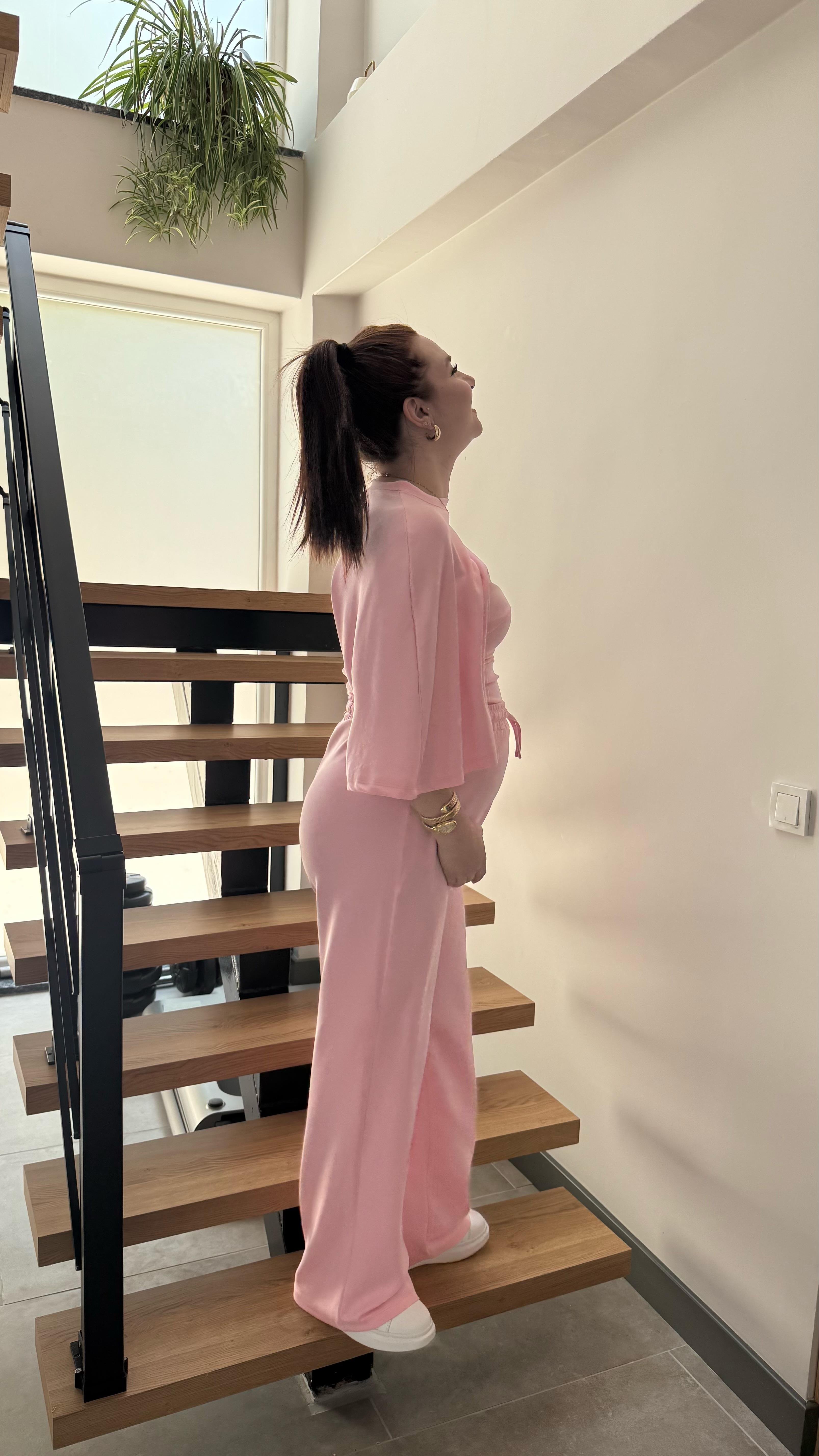 Oys. Modal Yarasa Kol Takım Pembe