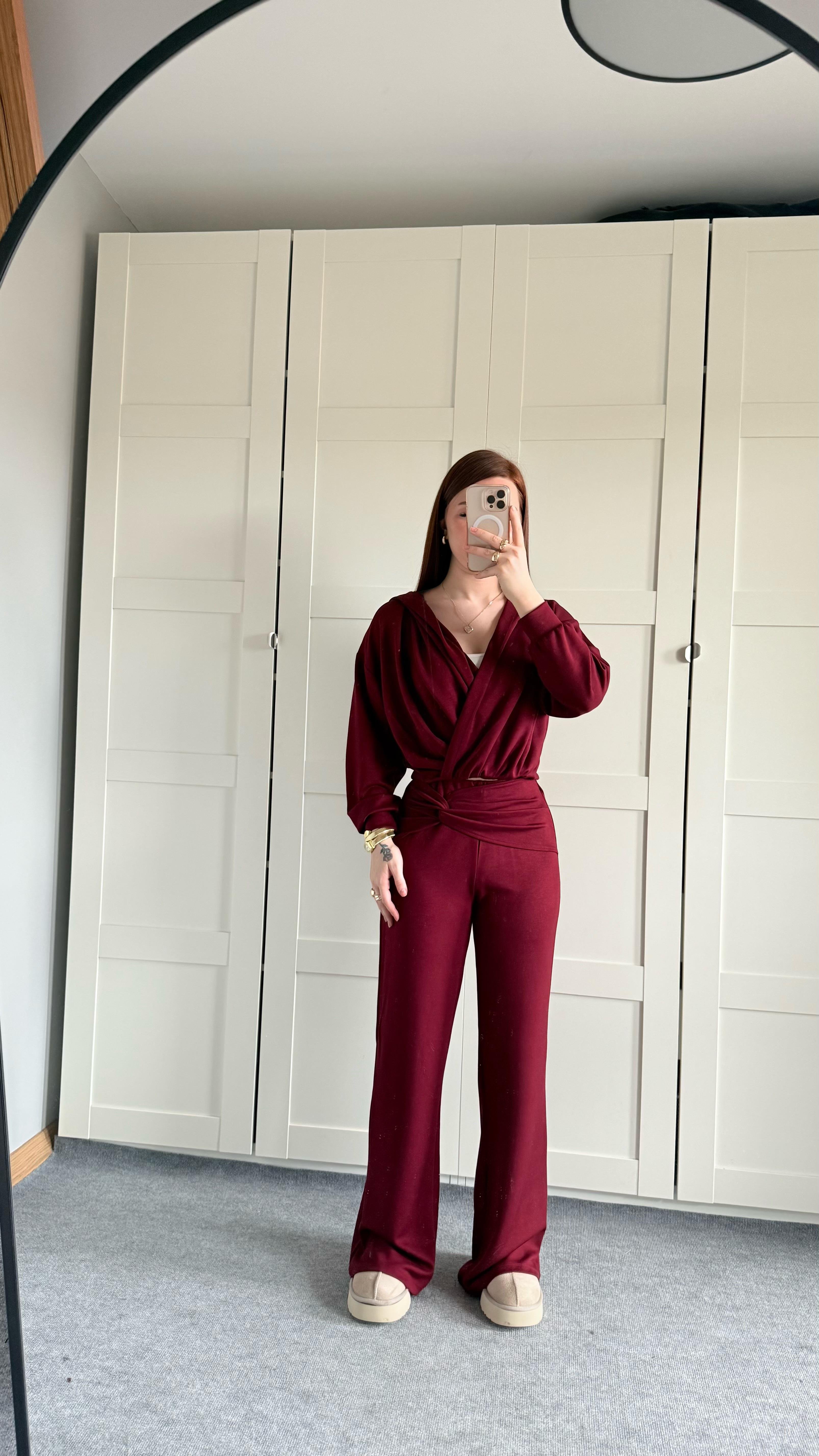 Oys. Kruvaze Modal Eşofman Takımı Bordo