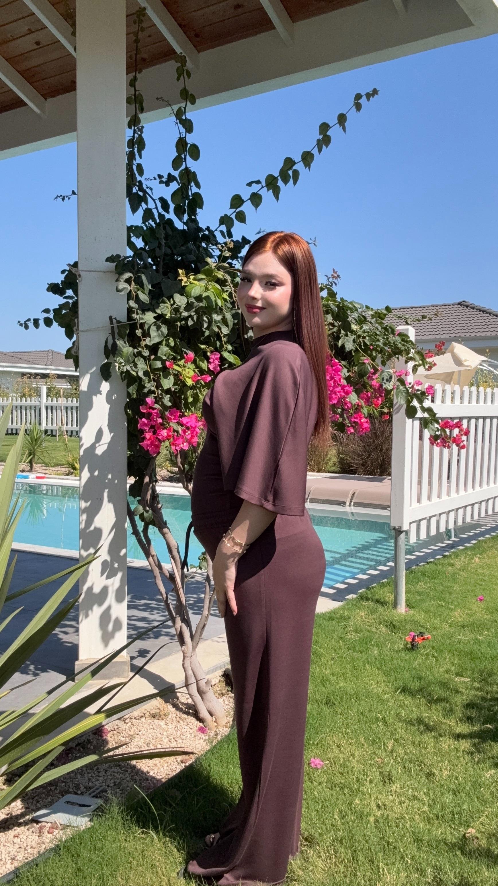 Oys. Modal Yarasa Kol Takım Kahverengi