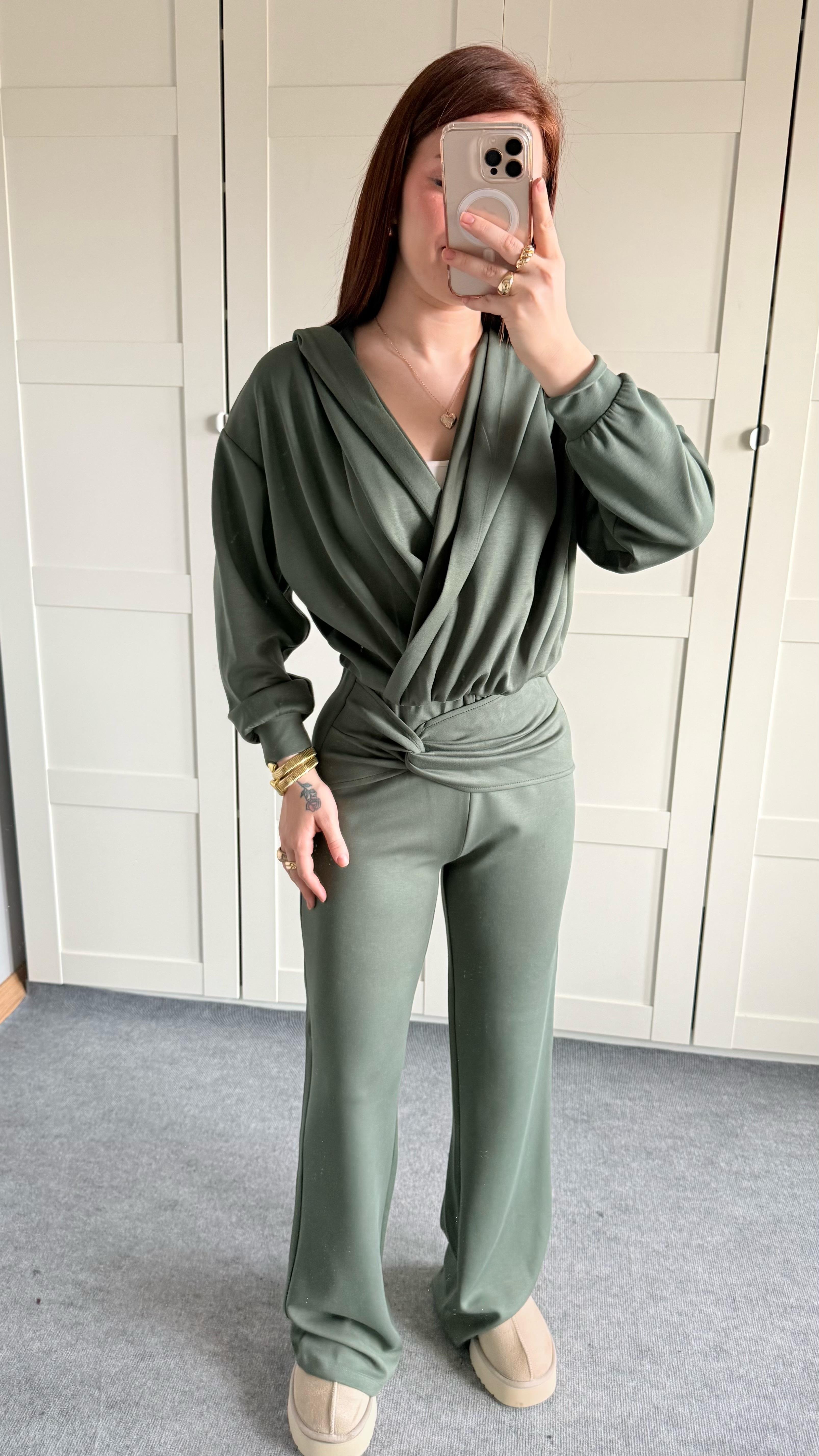 Oys. Kruvaze Modal Eşofman Takımı Haki