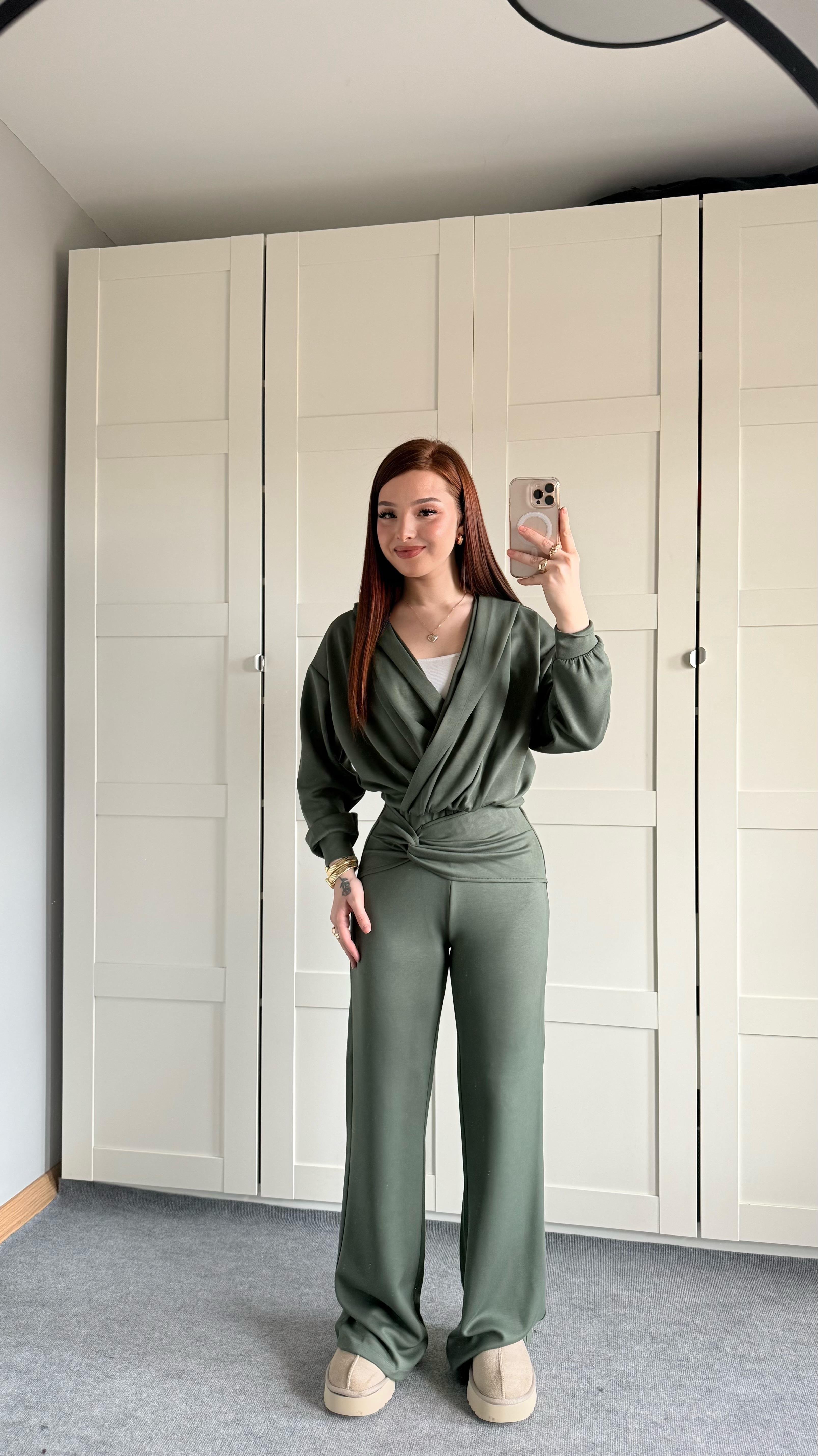 Oys. Kruvaze Modal Eşofman Takımı Haki