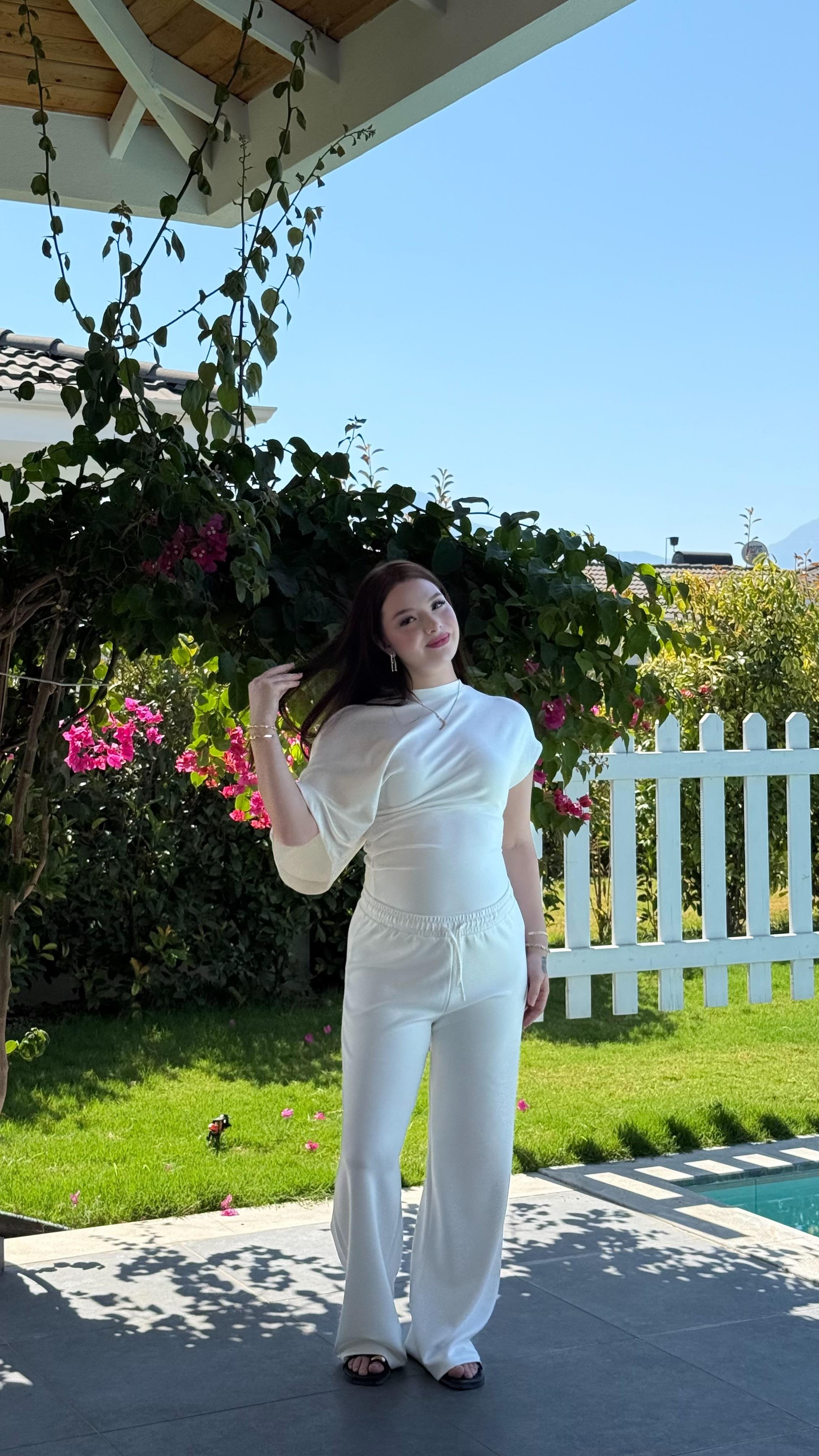 Oys. Modal Yarasa Kol Takım Beyaz