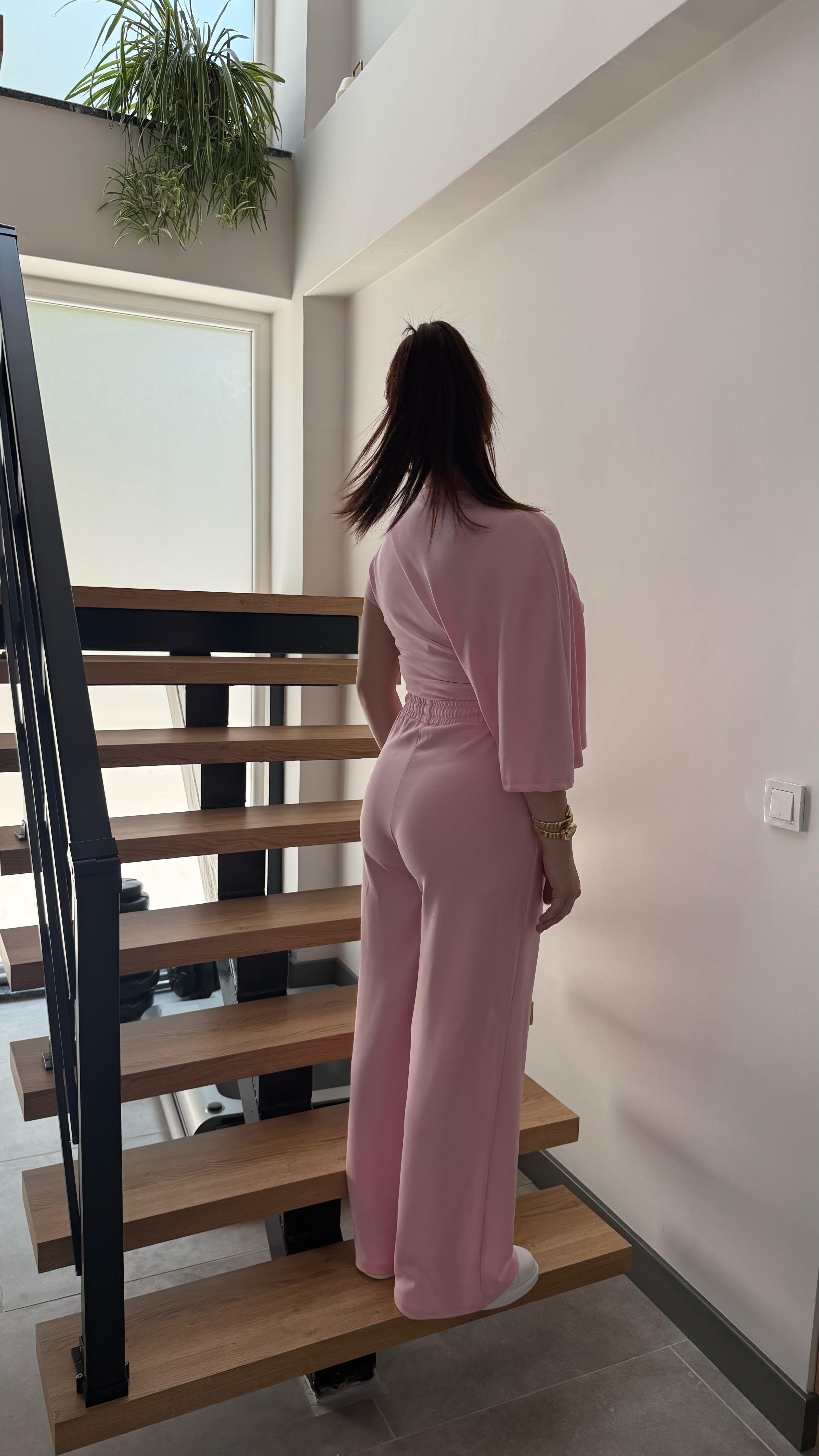 Oys. Modal Yarasa Kol Takım Pembe