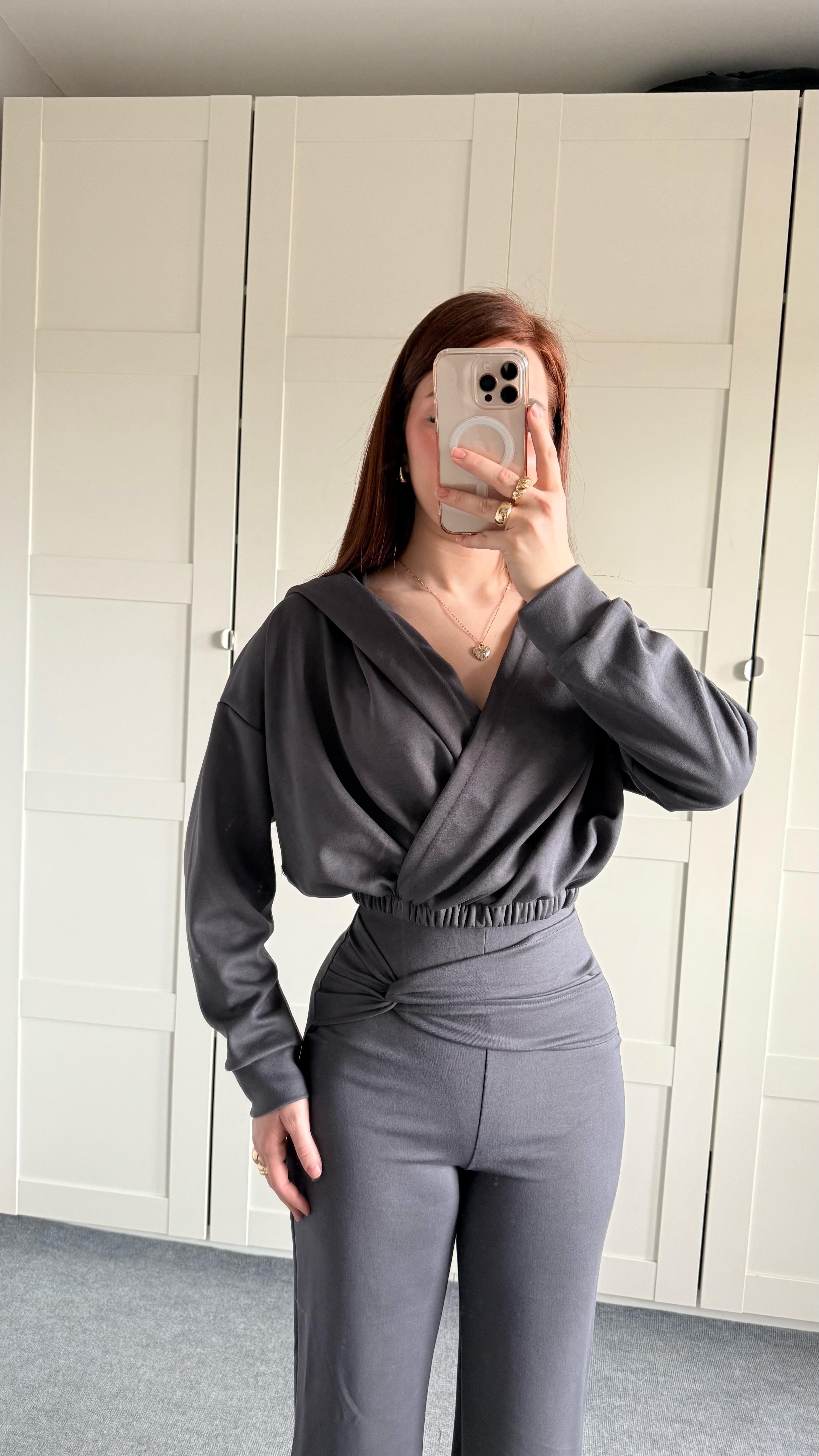 Oys. Kruvaze Modal Eşofman Takımı Gri