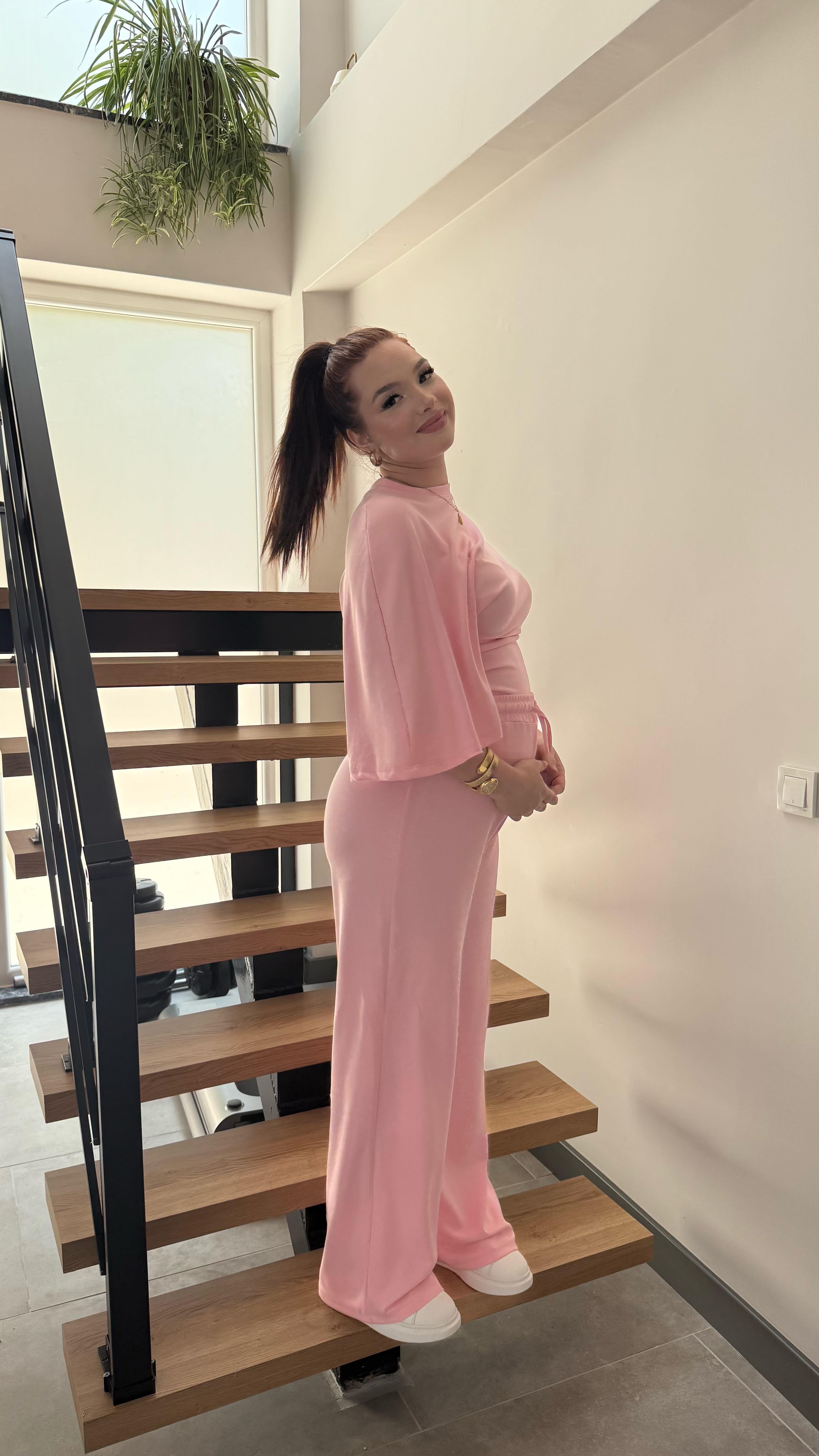 Oys. Modal Yarasa Kol Takım Pembe