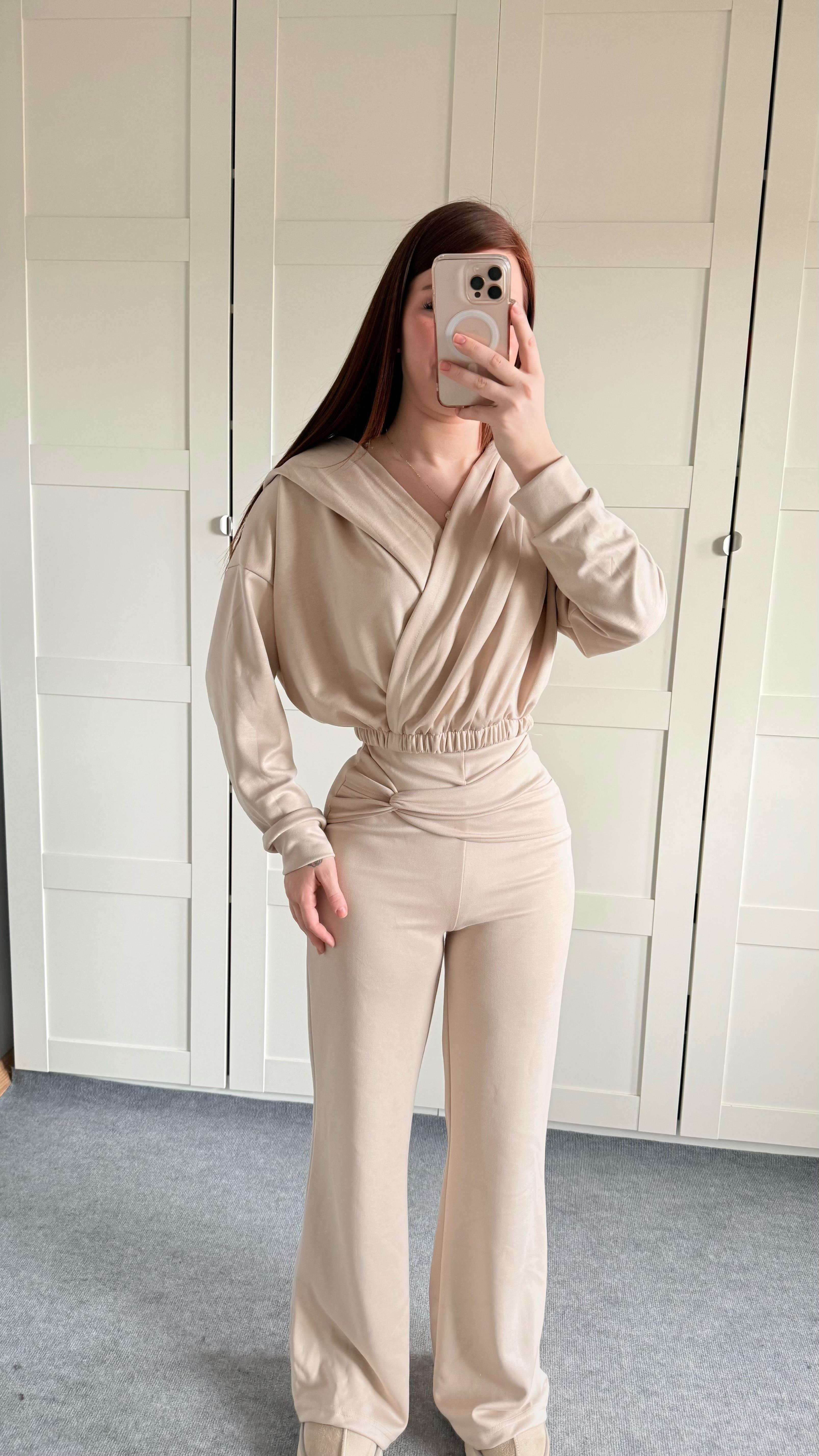 Oys. Kruvaze Modal Eşofman Takımı Taş