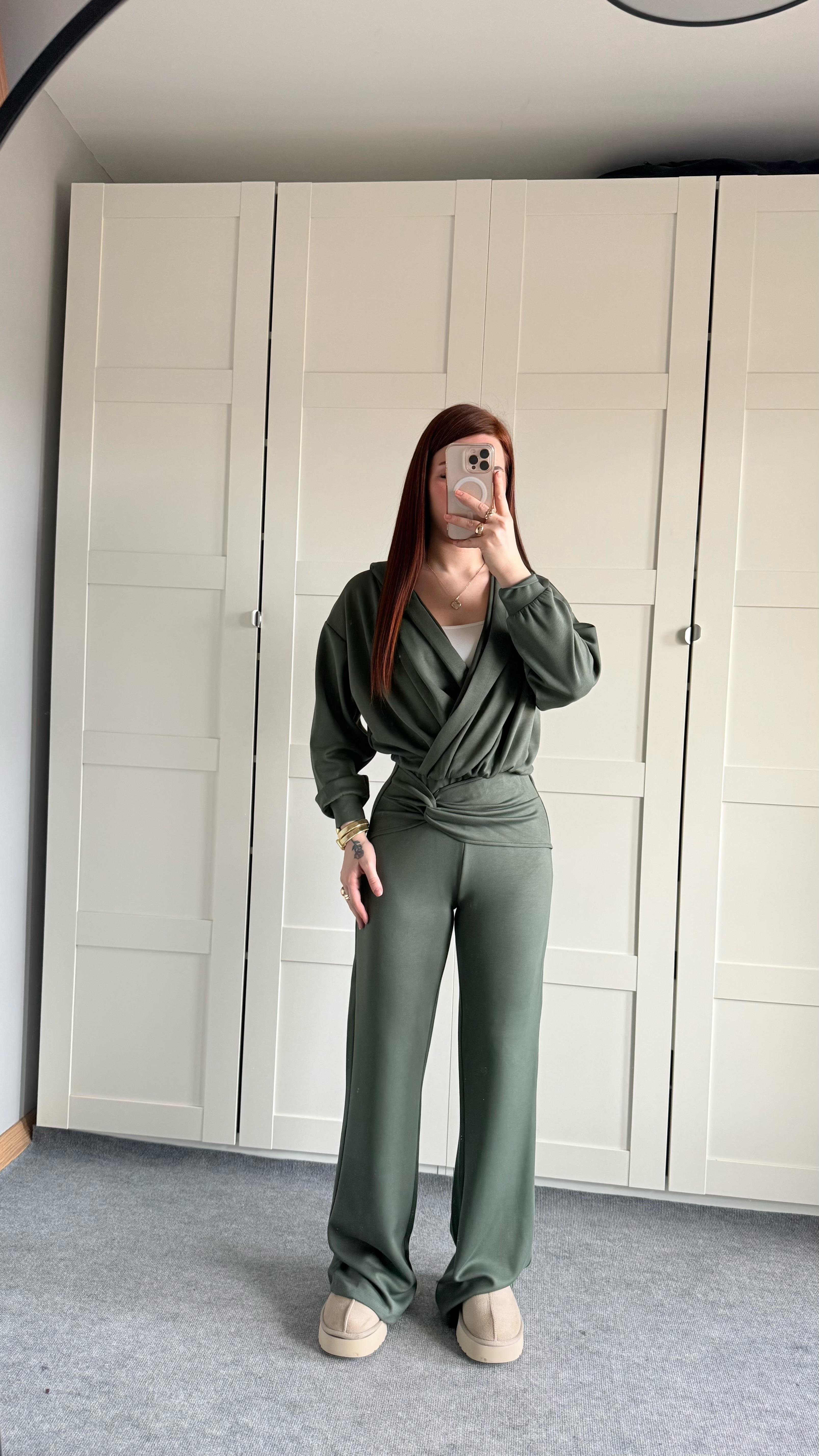 Oys. Kruvaze Modal Eşofman Takımı Haki