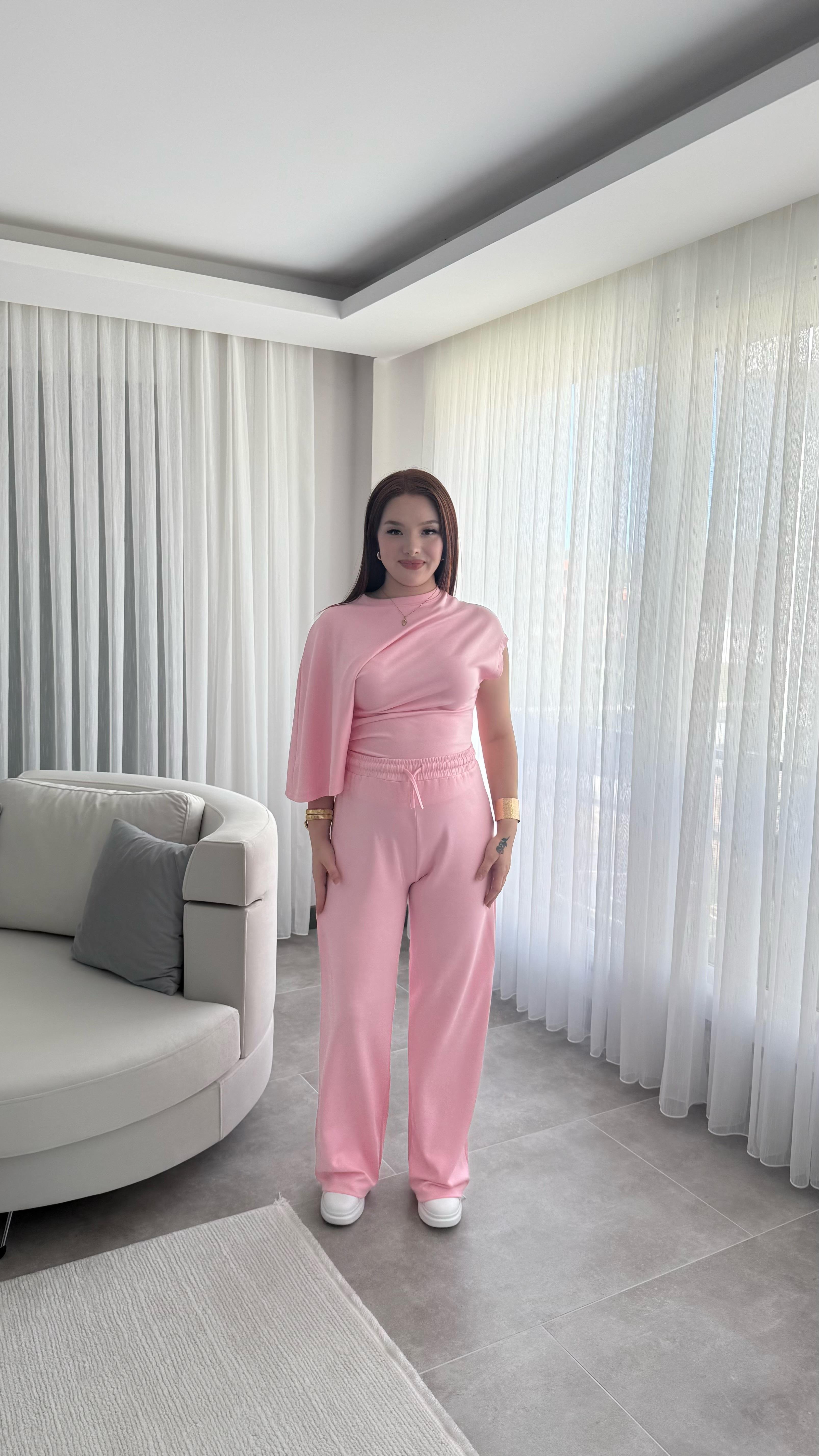 Oys. Modal Yarasa Kol Takım Pembe