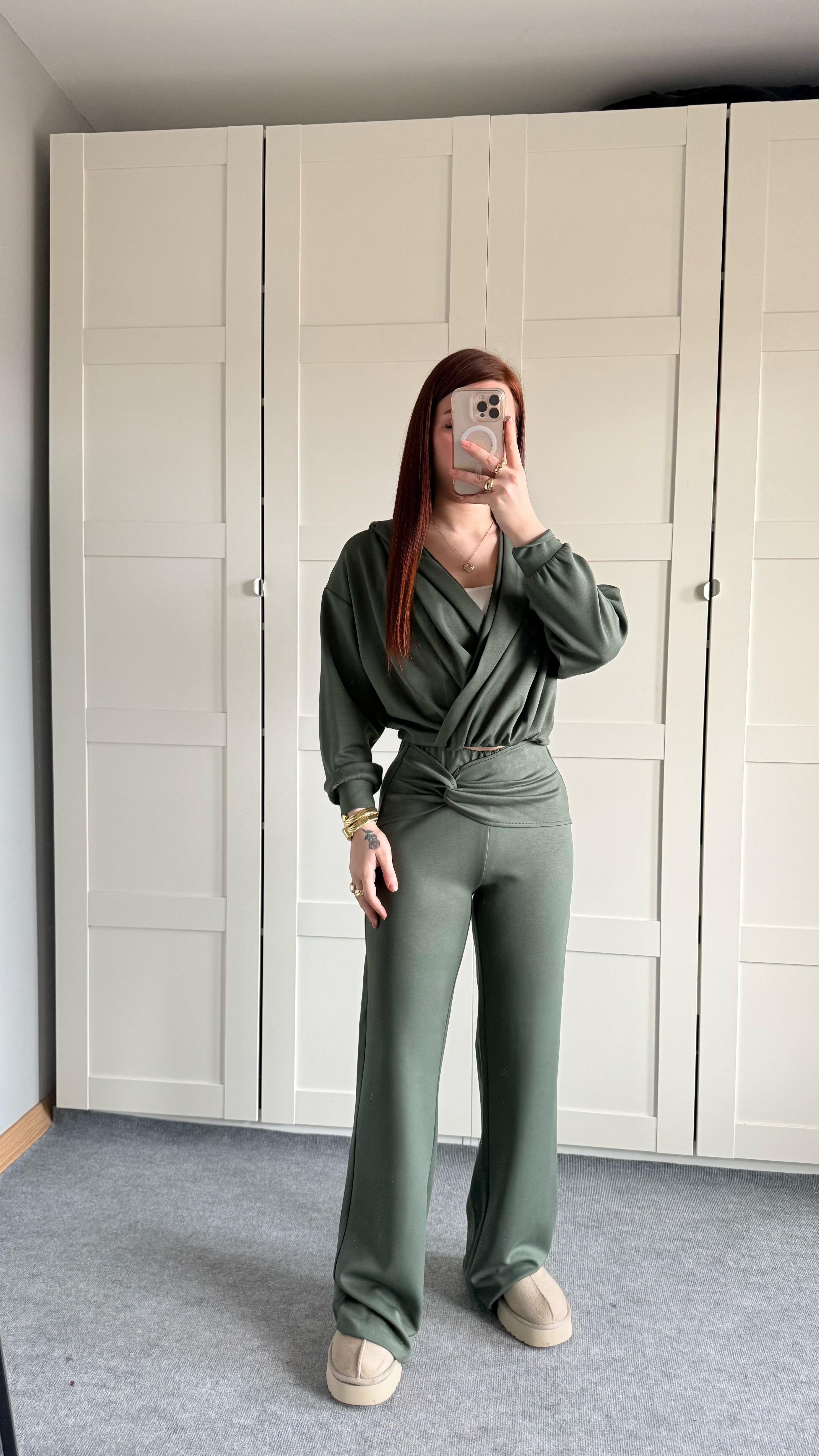 Oys. Kruvaze Modal Eşofman Takımı Haki