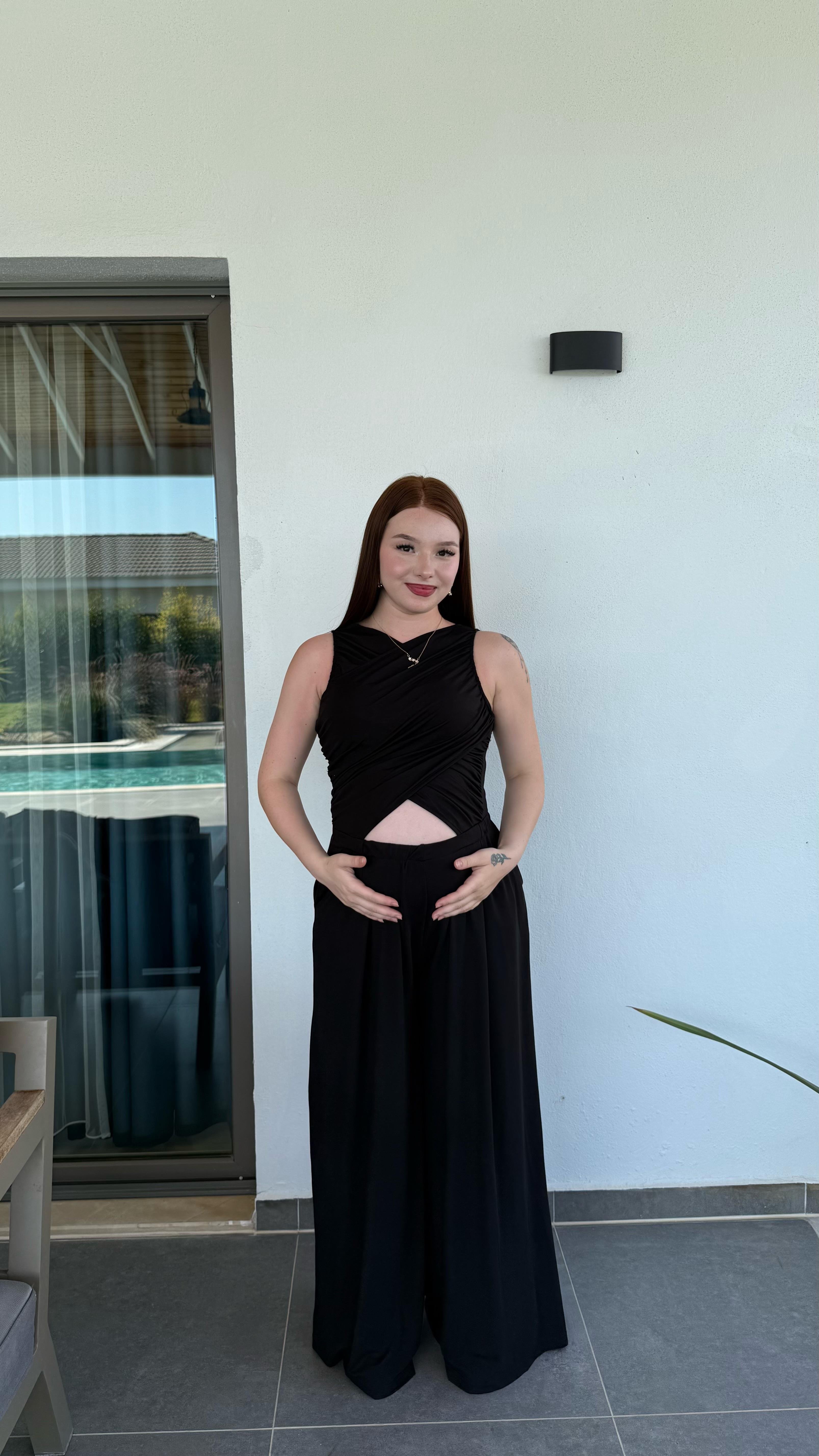 Oysh. Bel Detay Bol Tulum Siyah