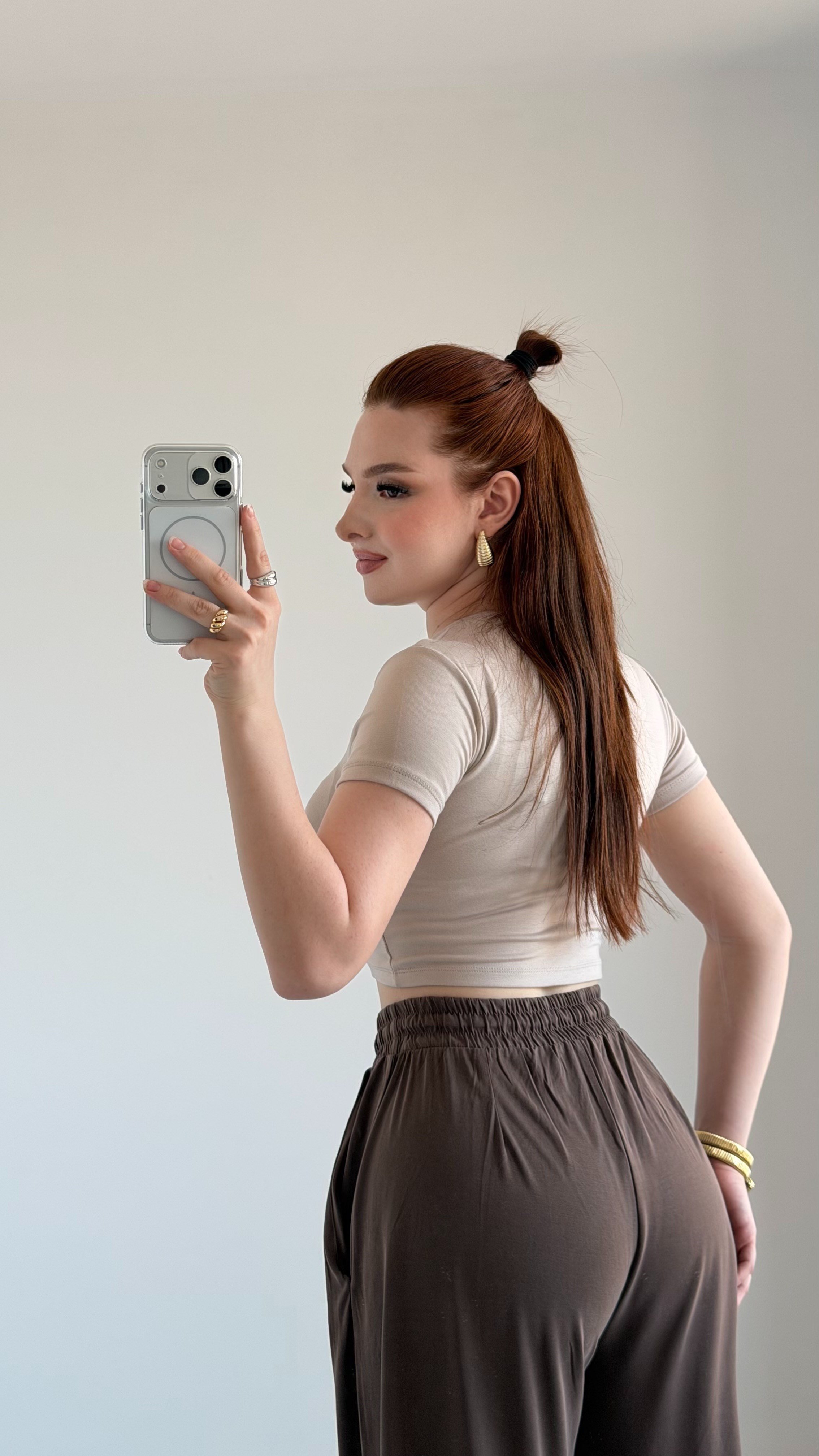 Oysh. Yarım Modal Crop bej