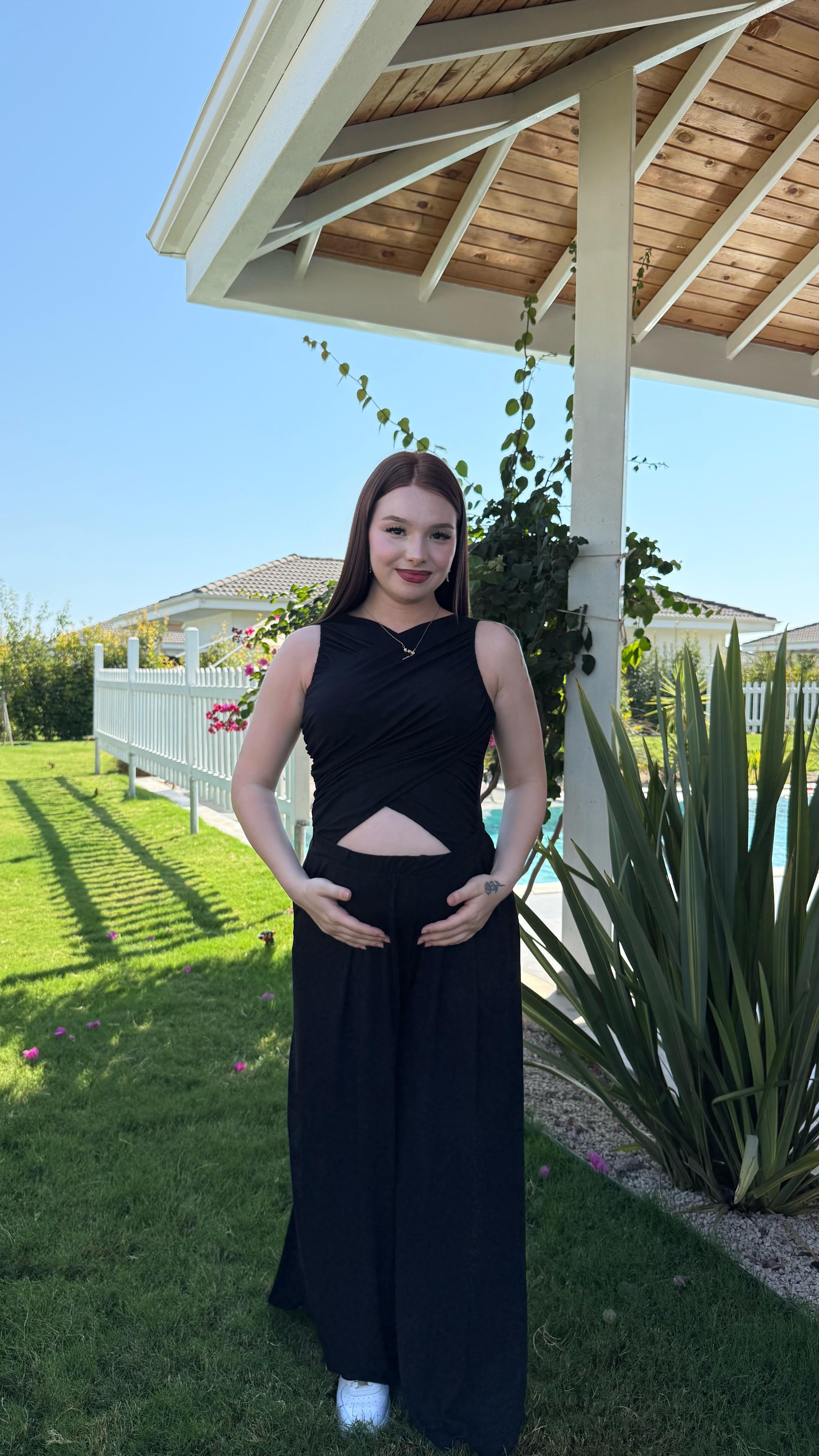 Oysh. Bel Detay Bol Tulum Siyah