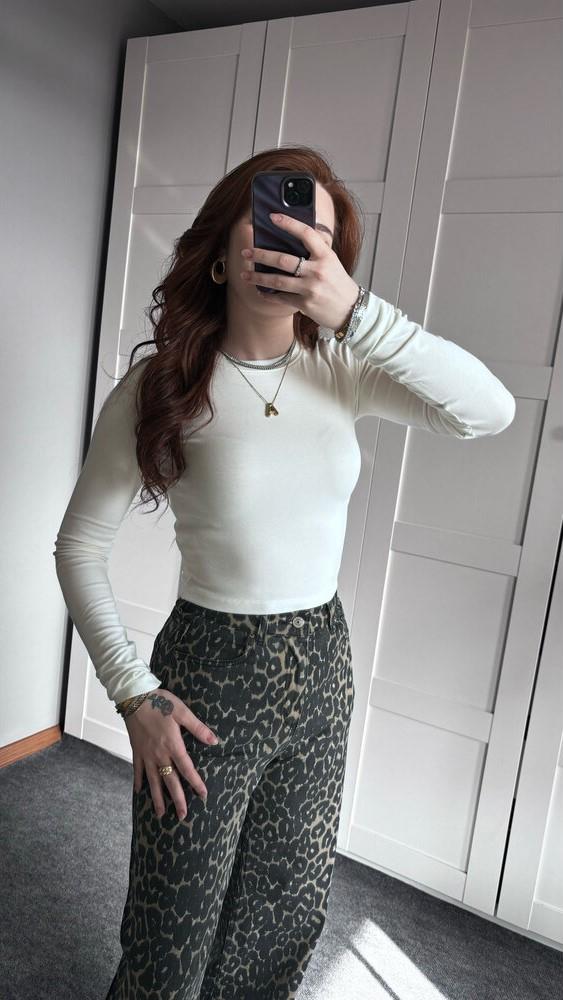 Pamuklu Crop Beyaz