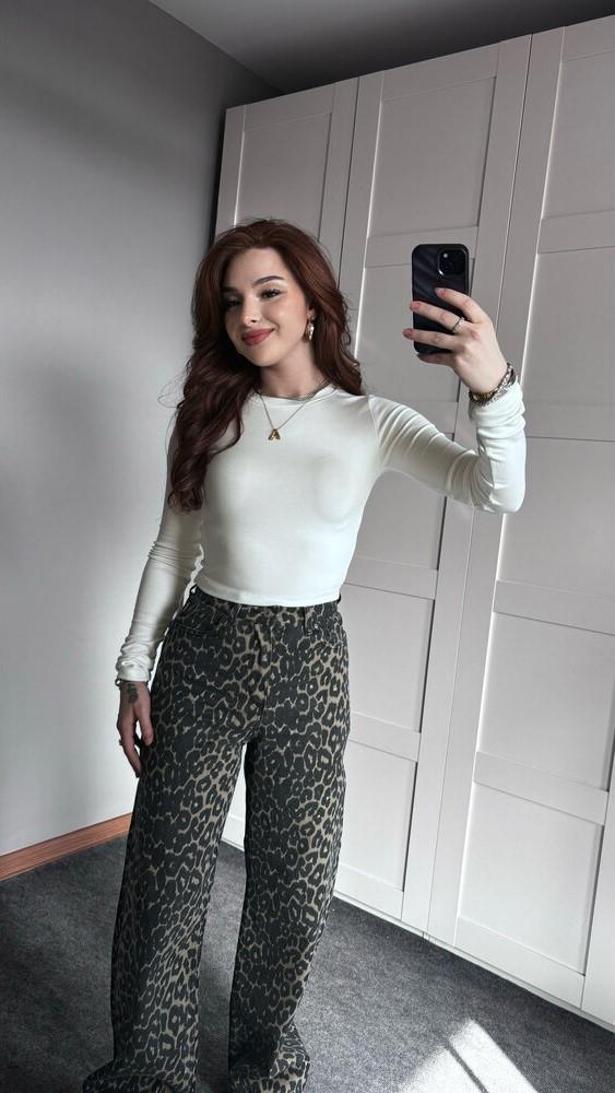 Pamuklu Crop Beyaz