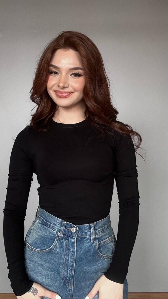 Pamuklu Crop Siyah