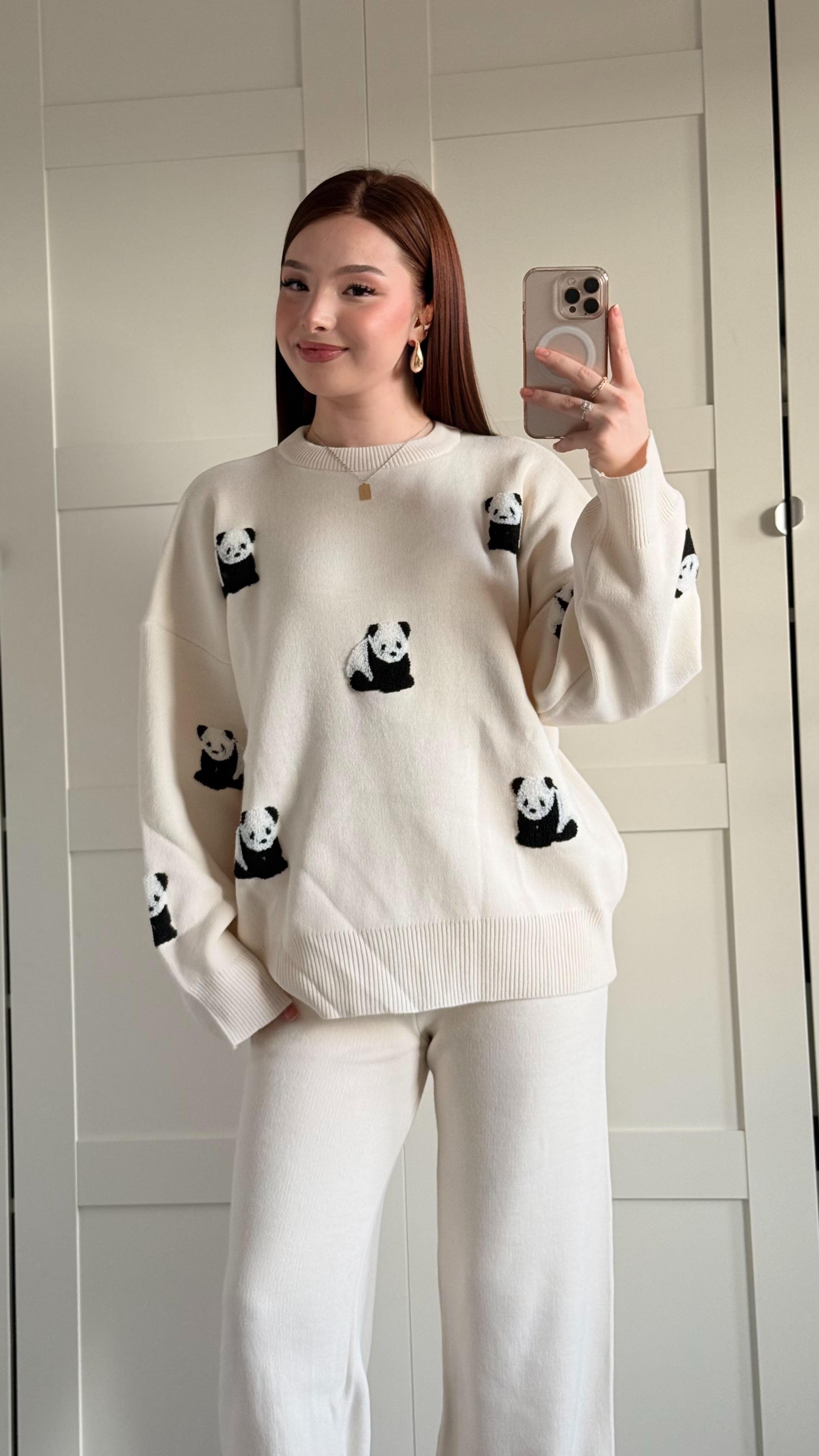 Panda Ekru Triko Takım 