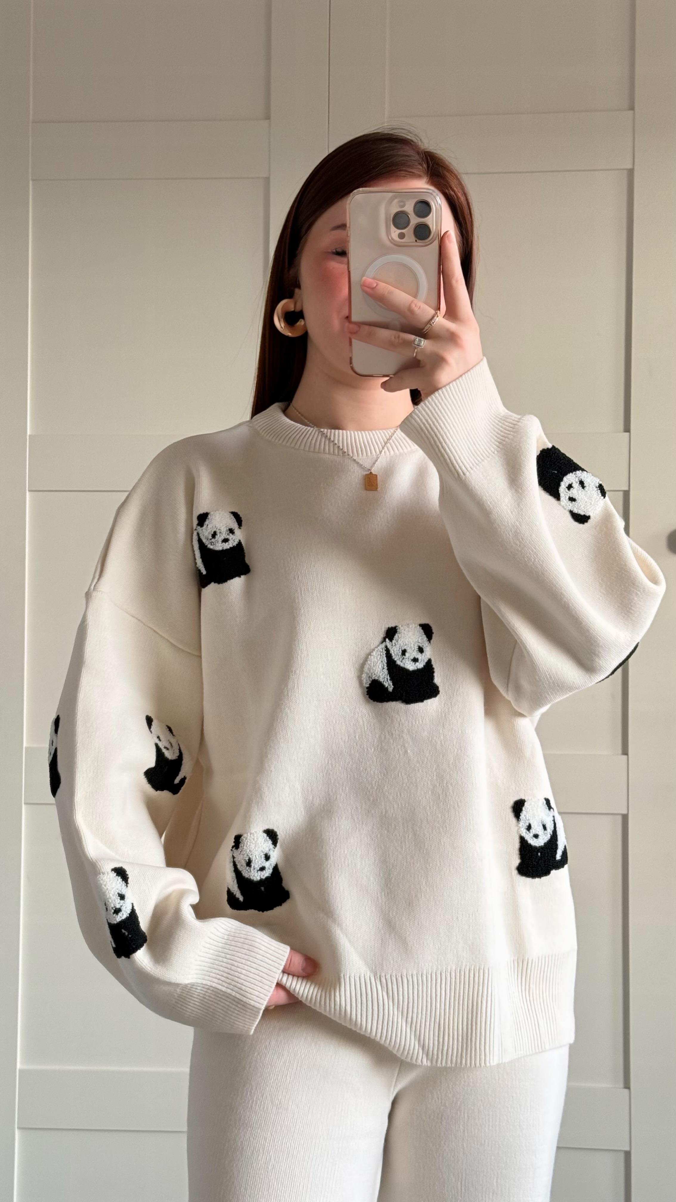 Panda Ekru Triko Takım 