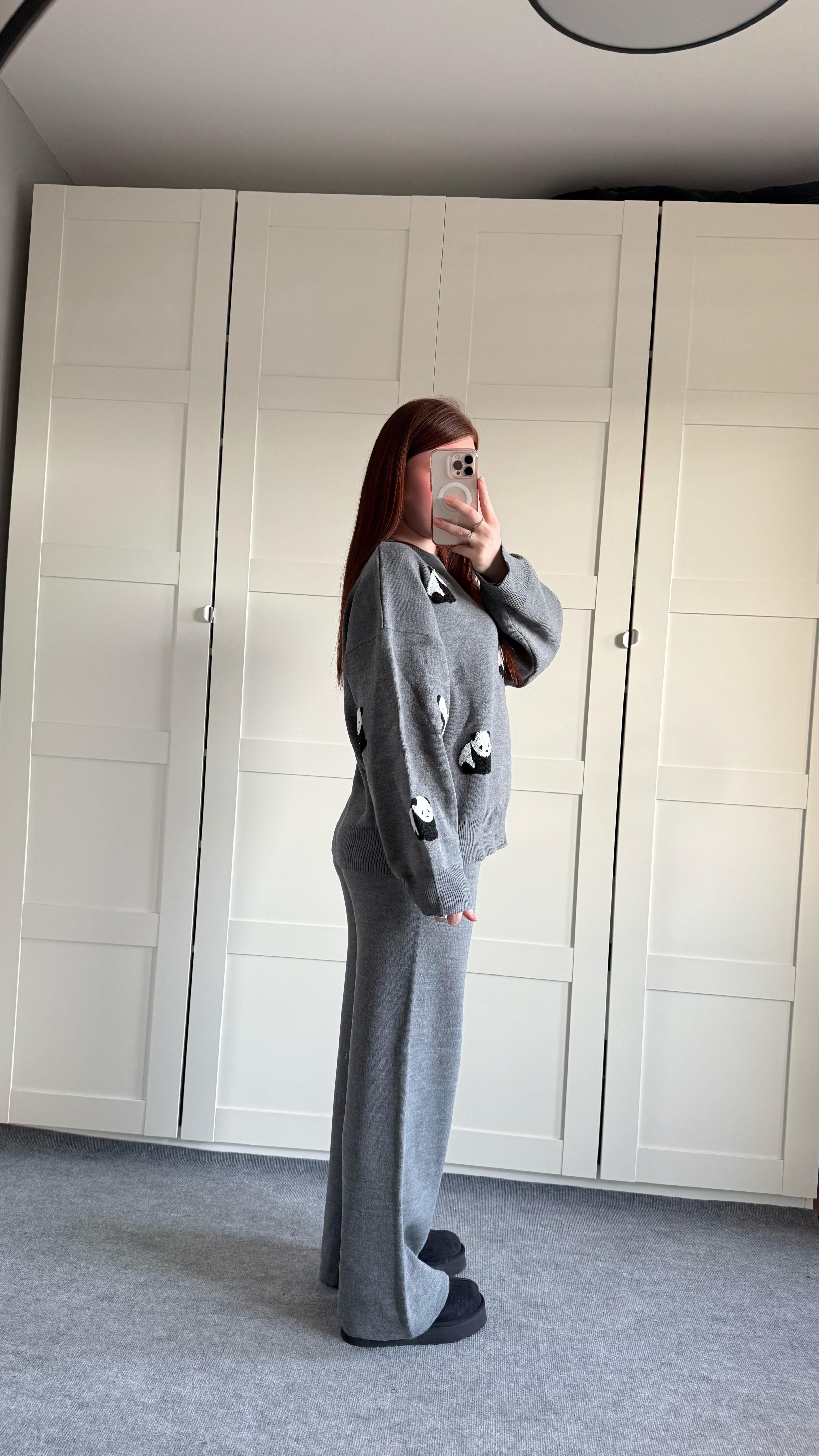 Panda Gri Triko Takım 