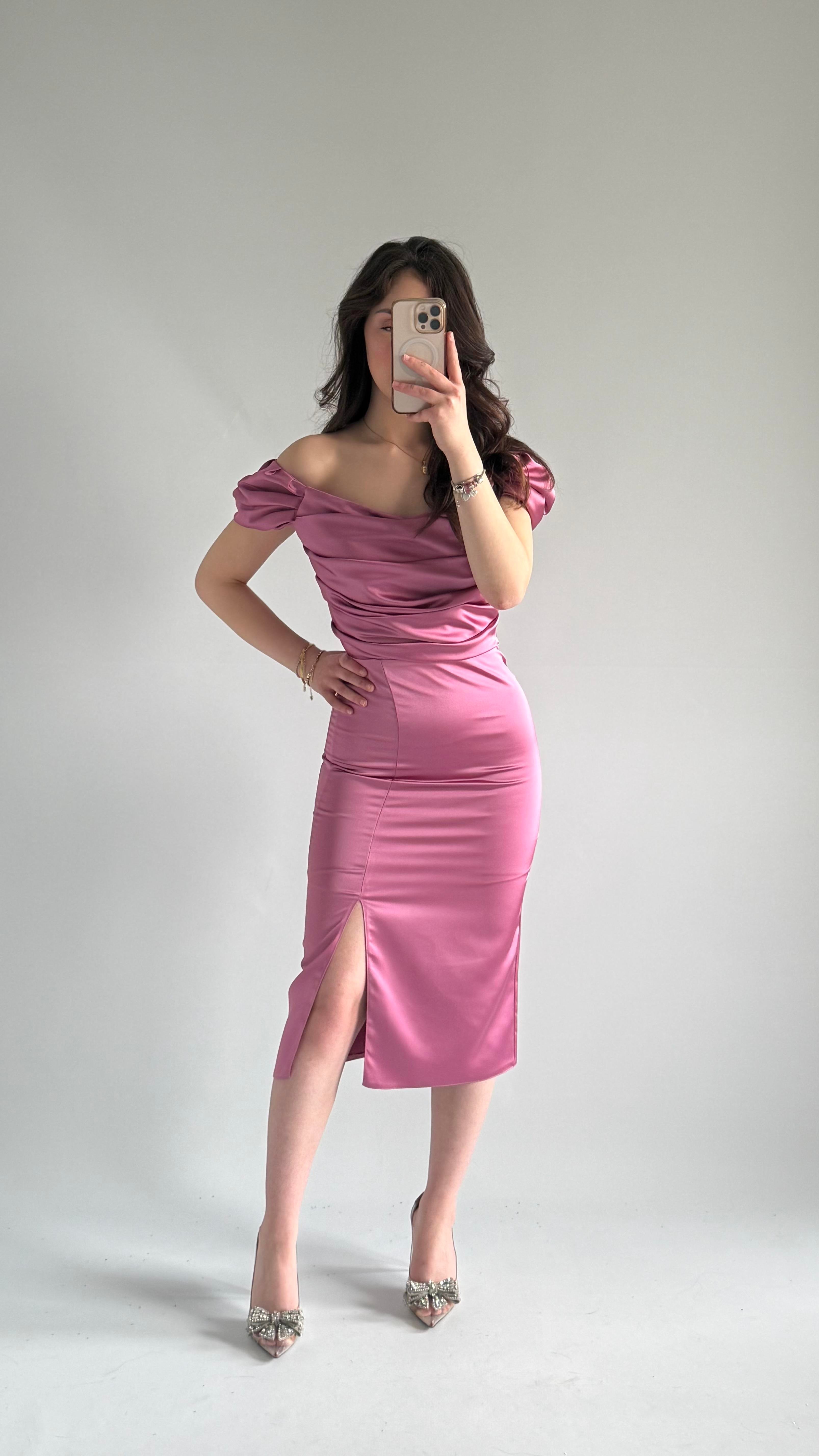 Pandora Midi Abiye Pembe