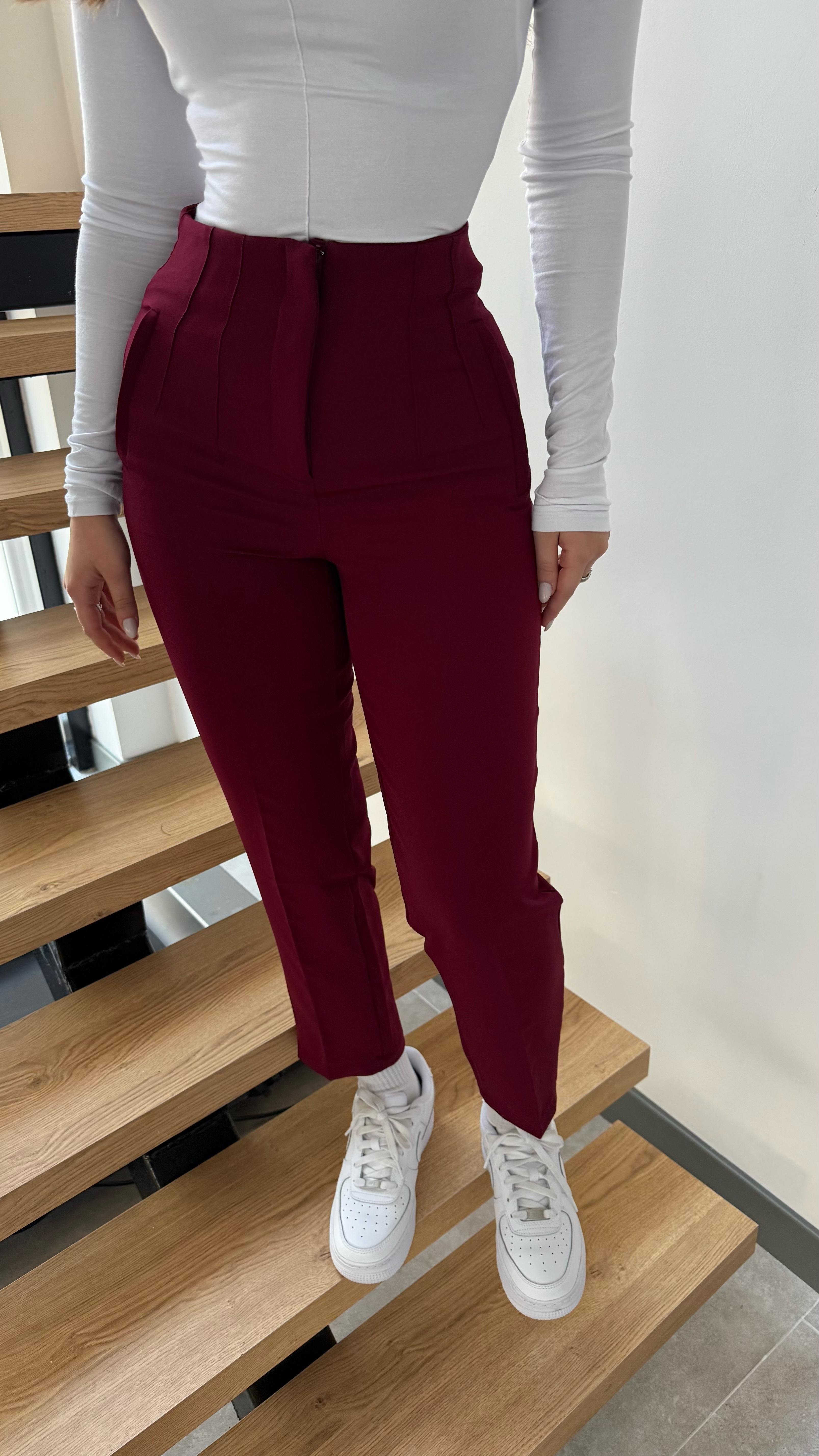 Pensli Kalem Pantolon Bordo