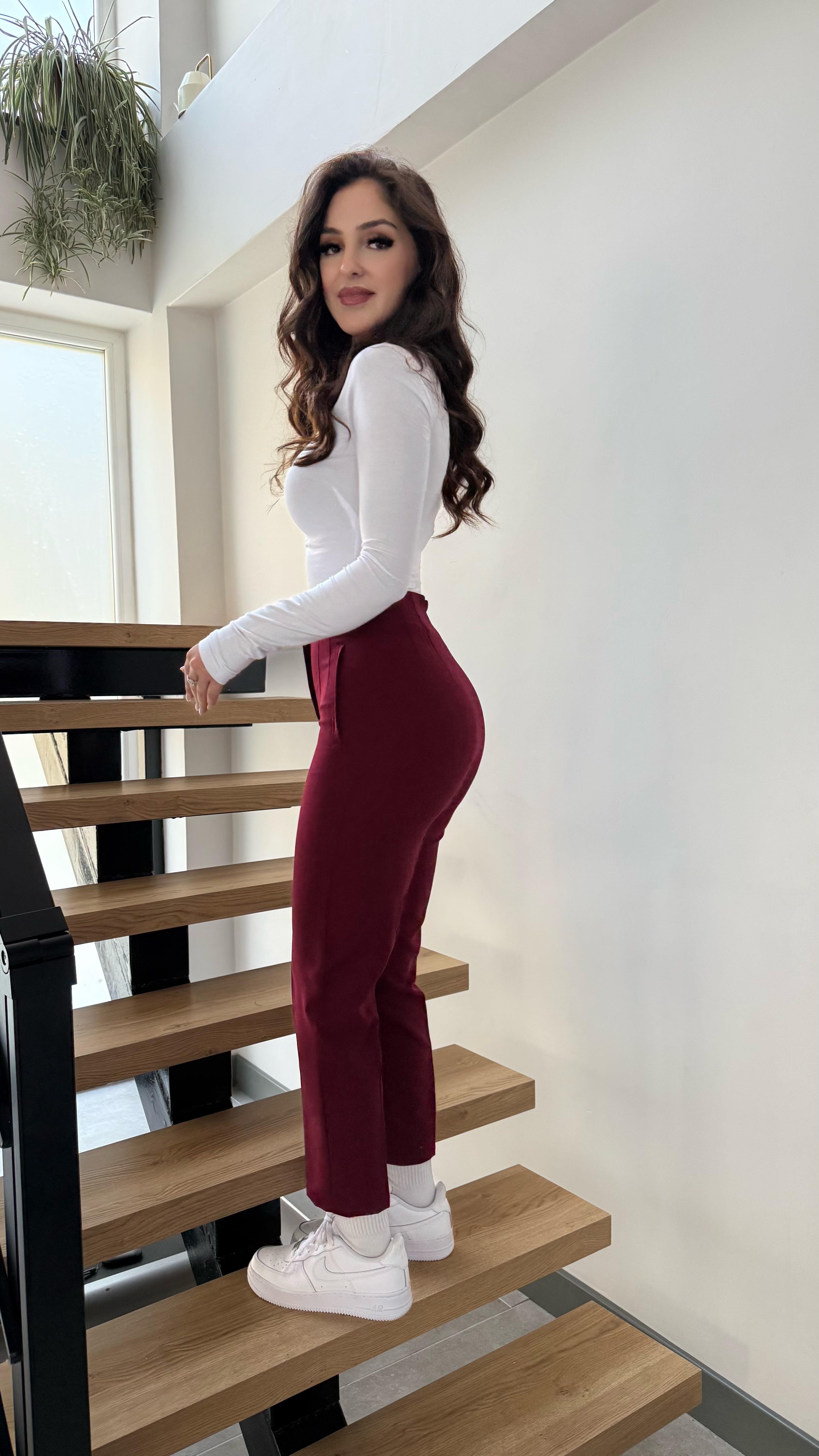 Pensli Kalem Pantolon Bordo