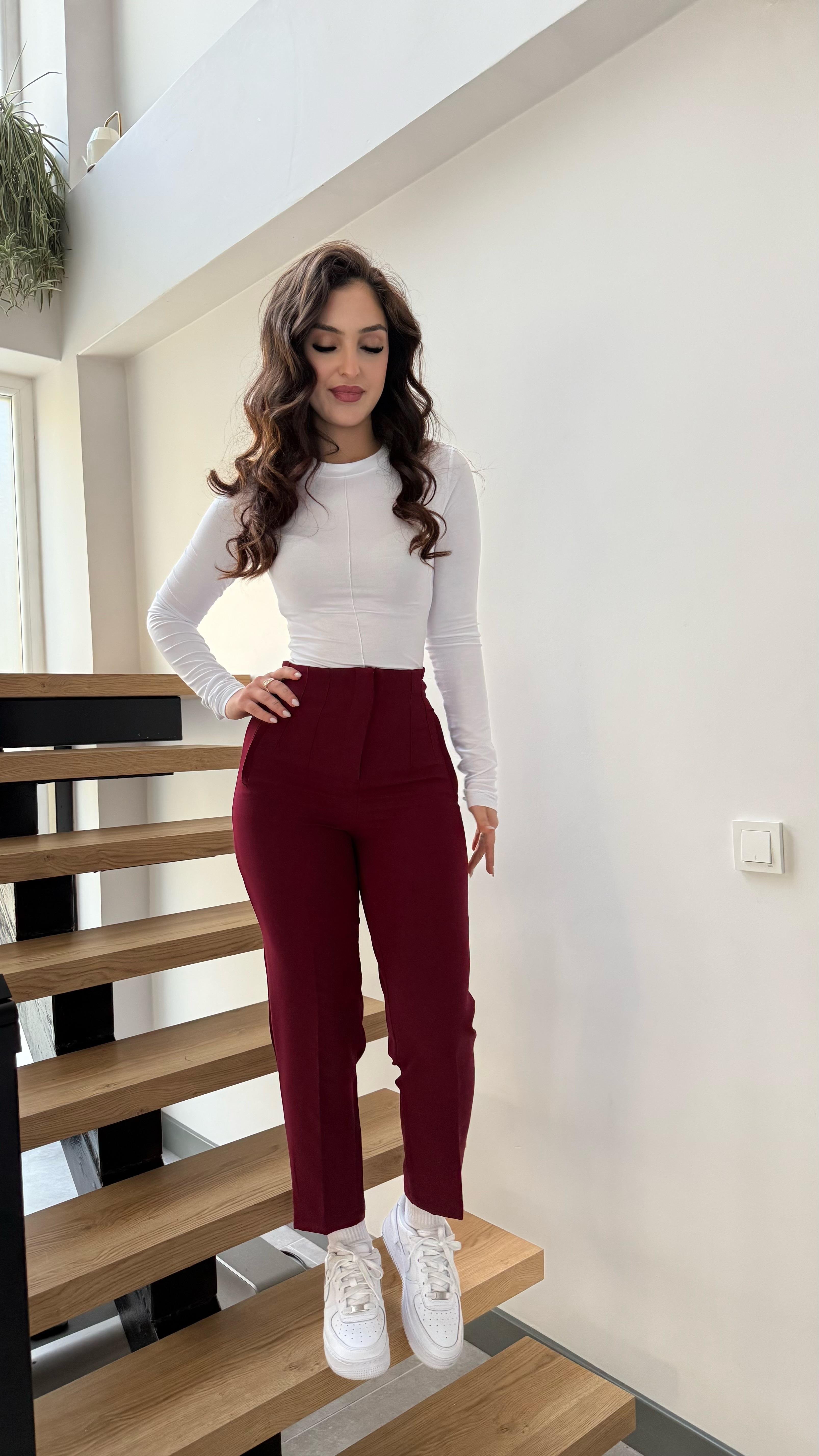 Pensli Kalem Pantolon Bordo