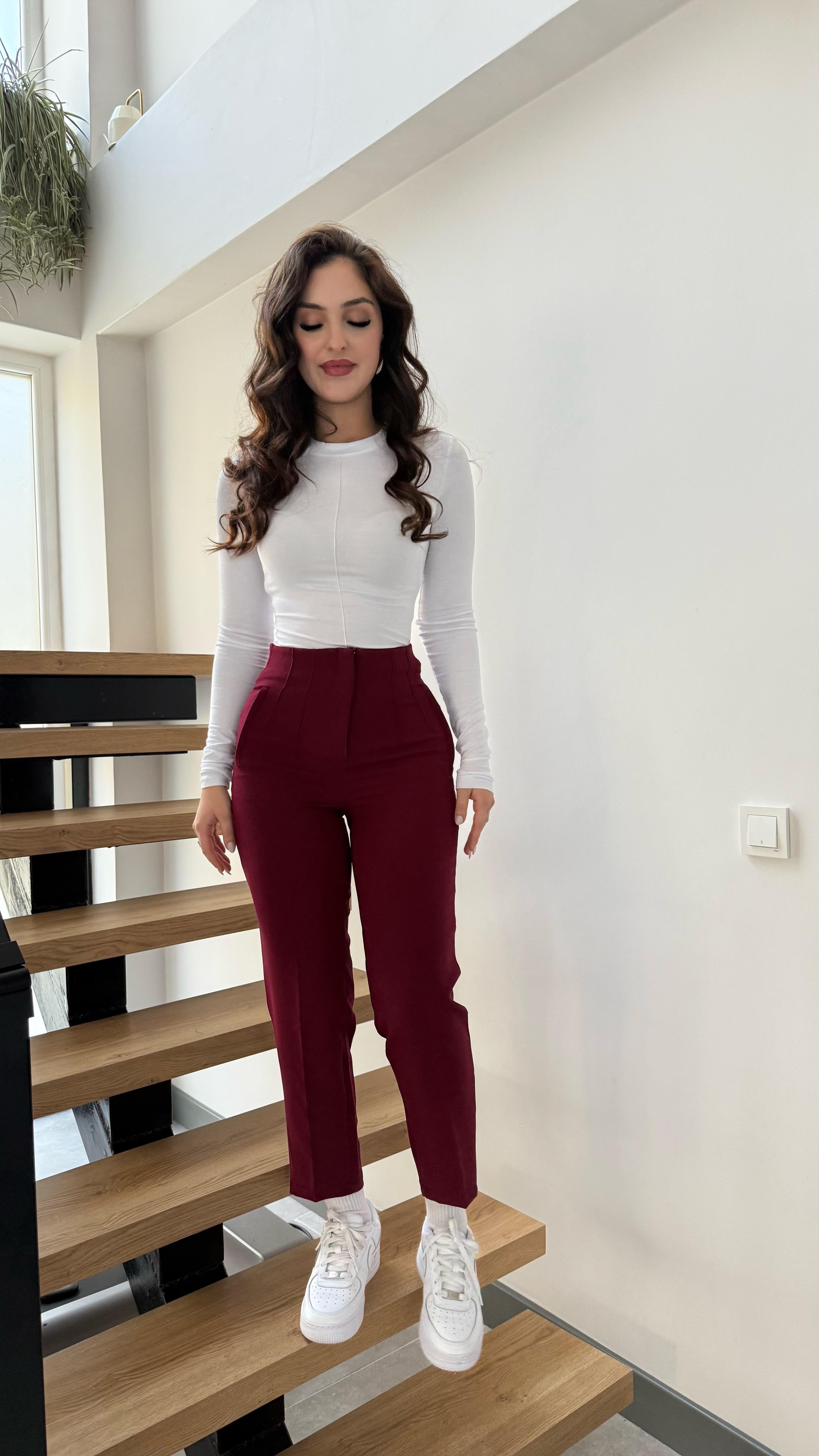 Pensli Kalem Pantolon Bordo