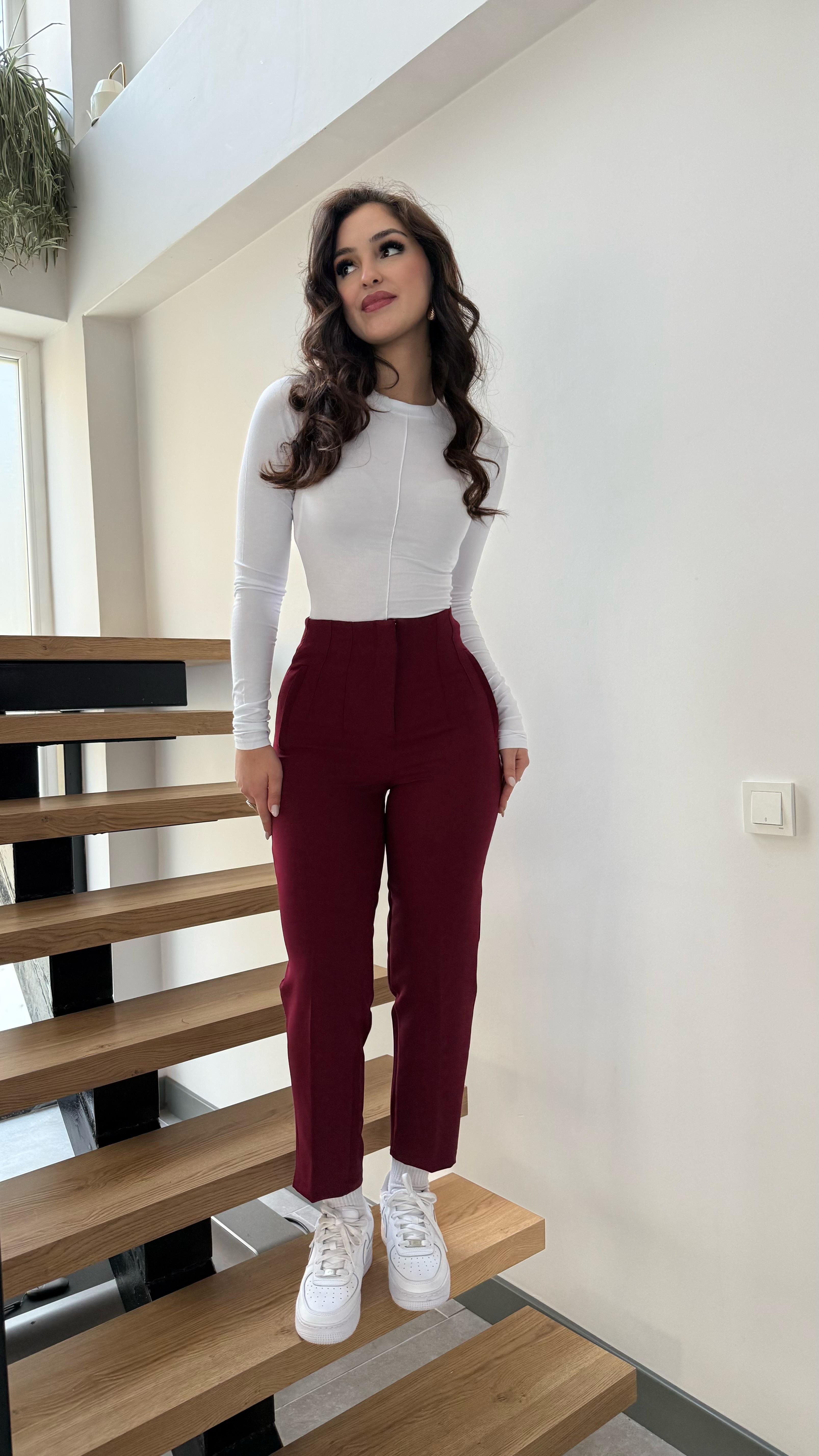 Pensli Kalem Pantolon Bordo
