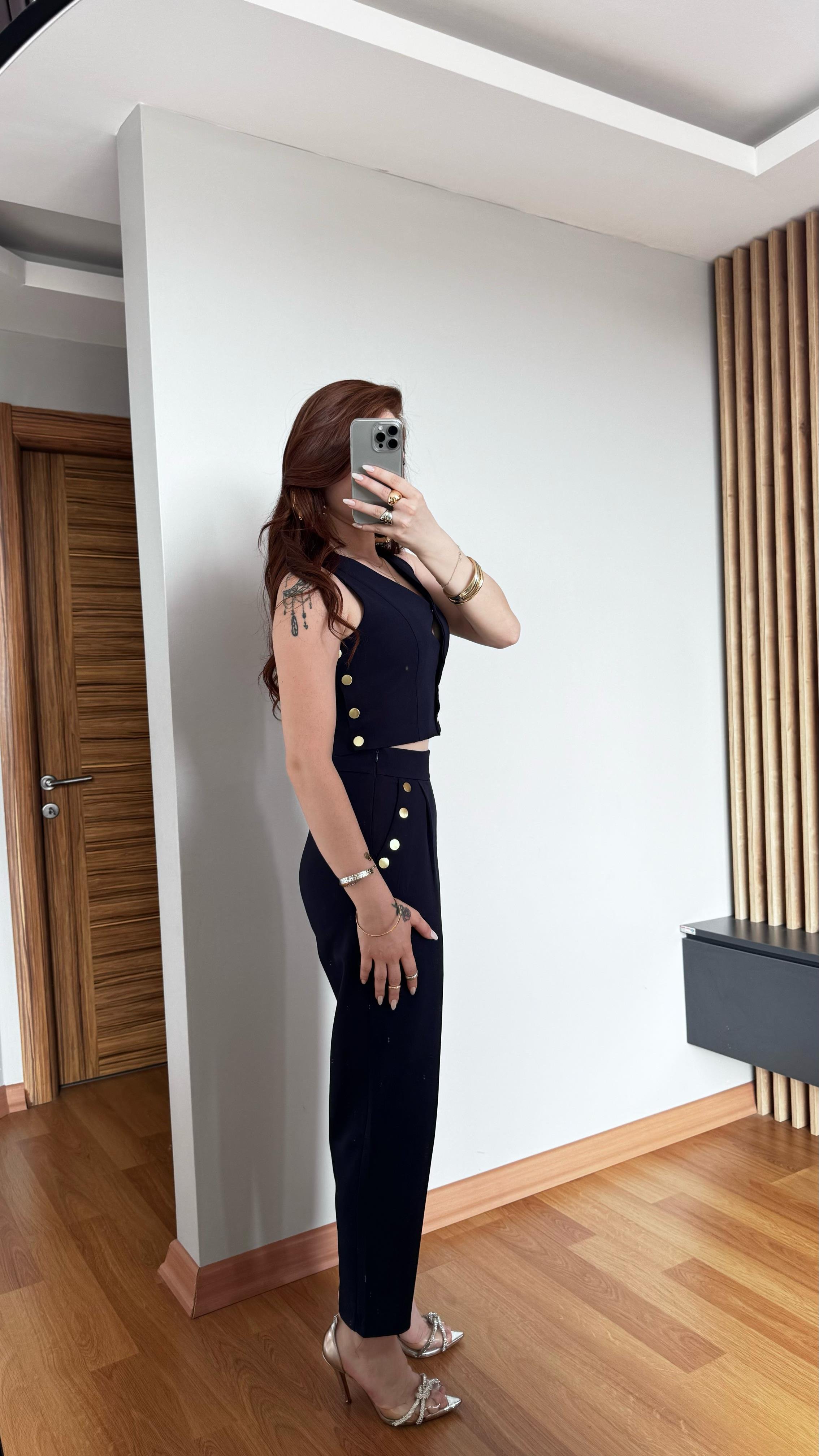 Premium Ceket Çıtçıt Takım Lacivert