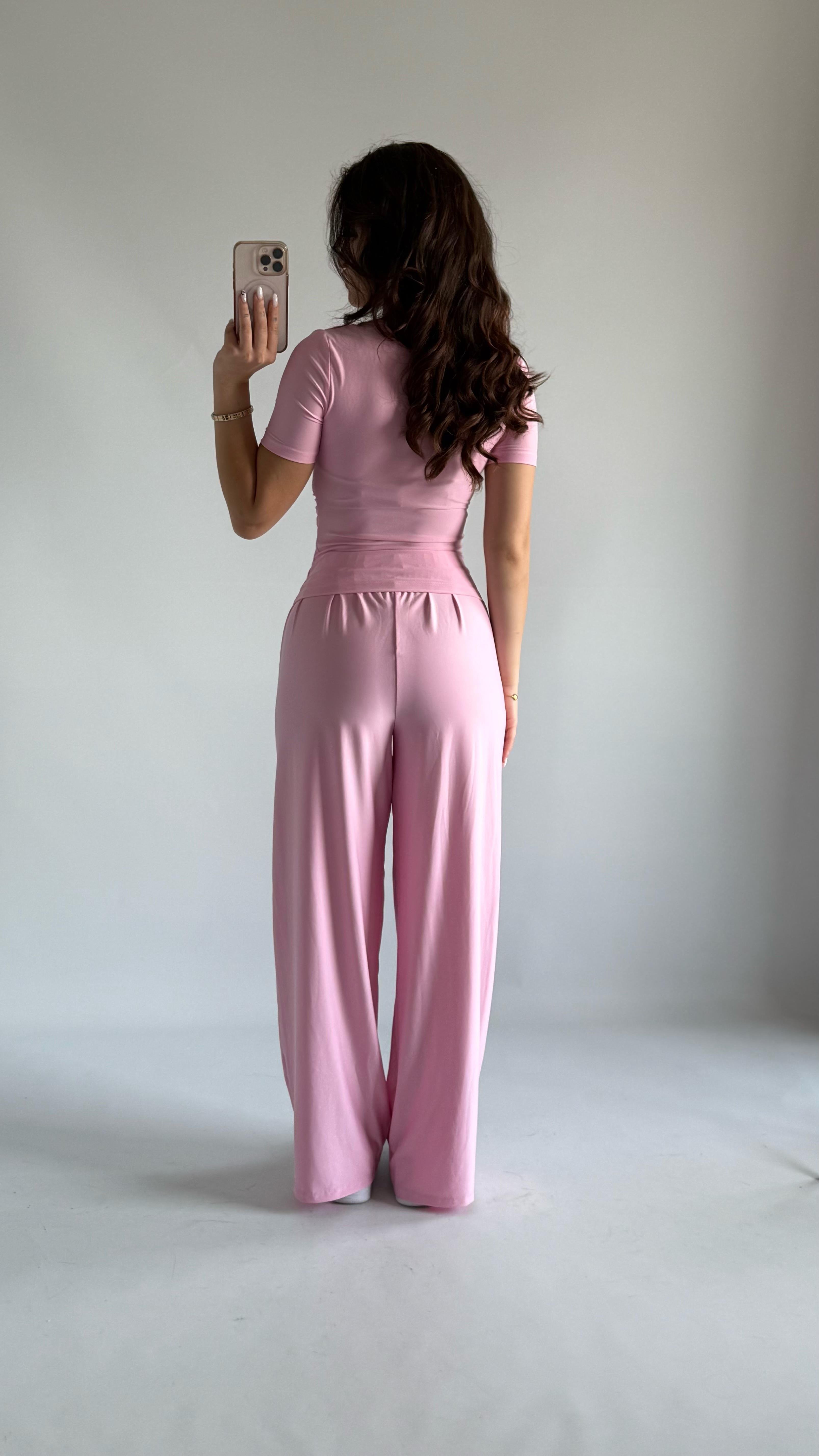 Premium Düğmeli Sandy Bluz Pembe