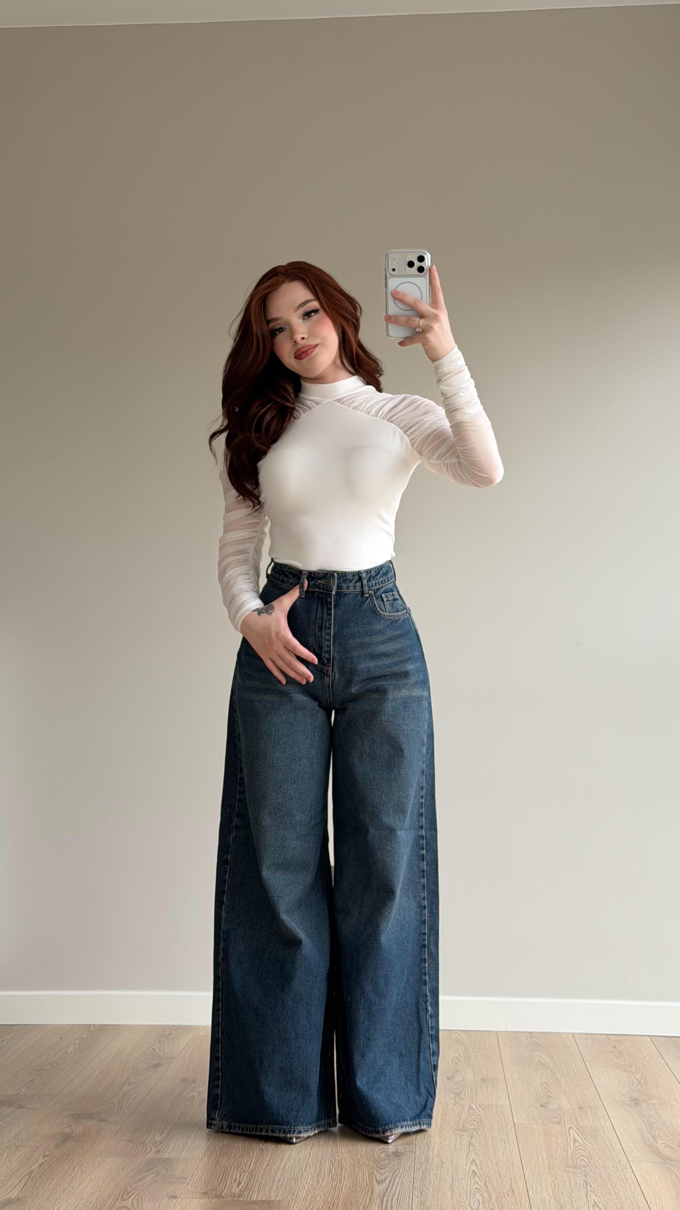 Quality Geniş Baggy Yeşil Tint Pantolon 