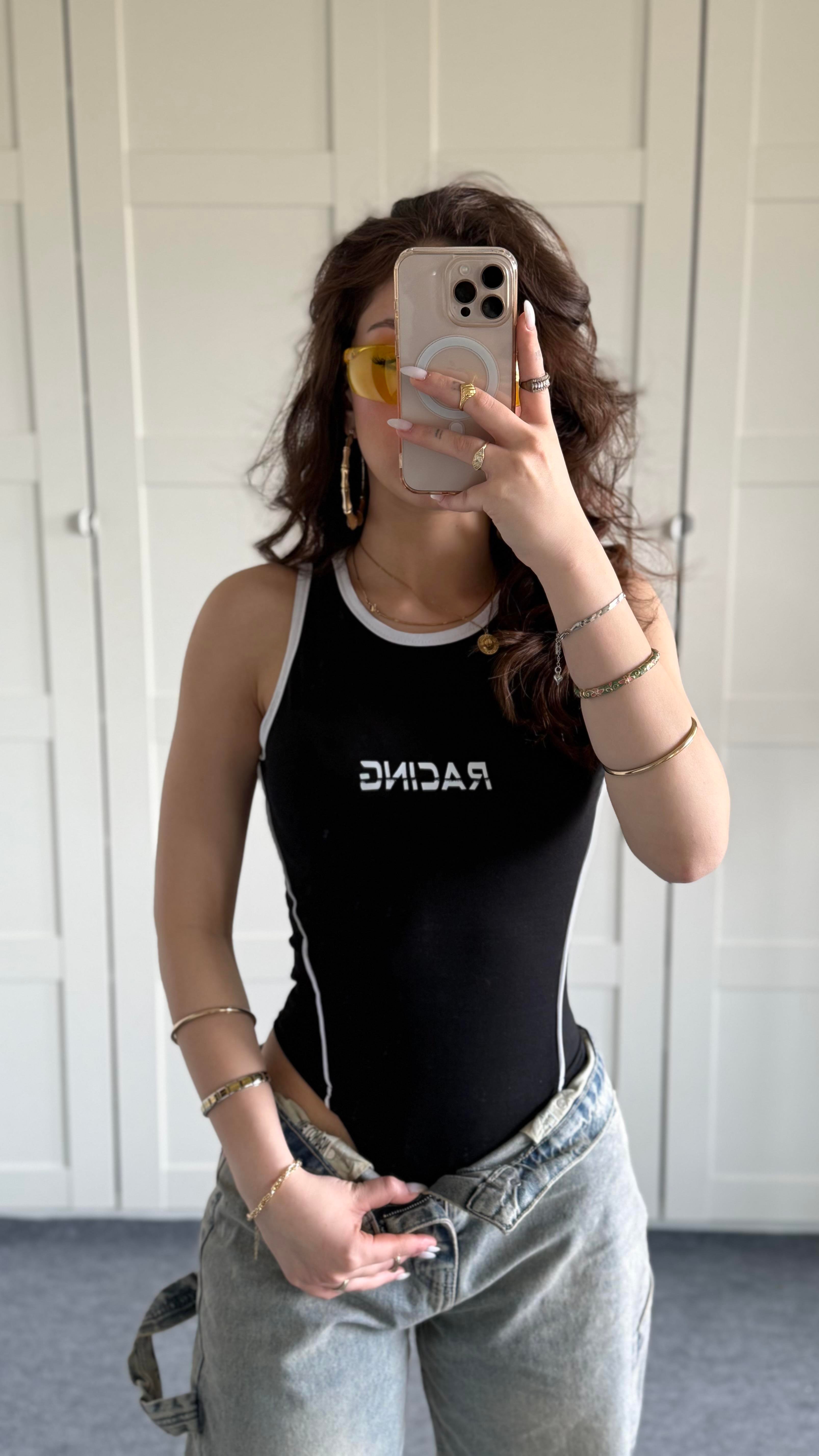 Racing Bodysuit Siyah