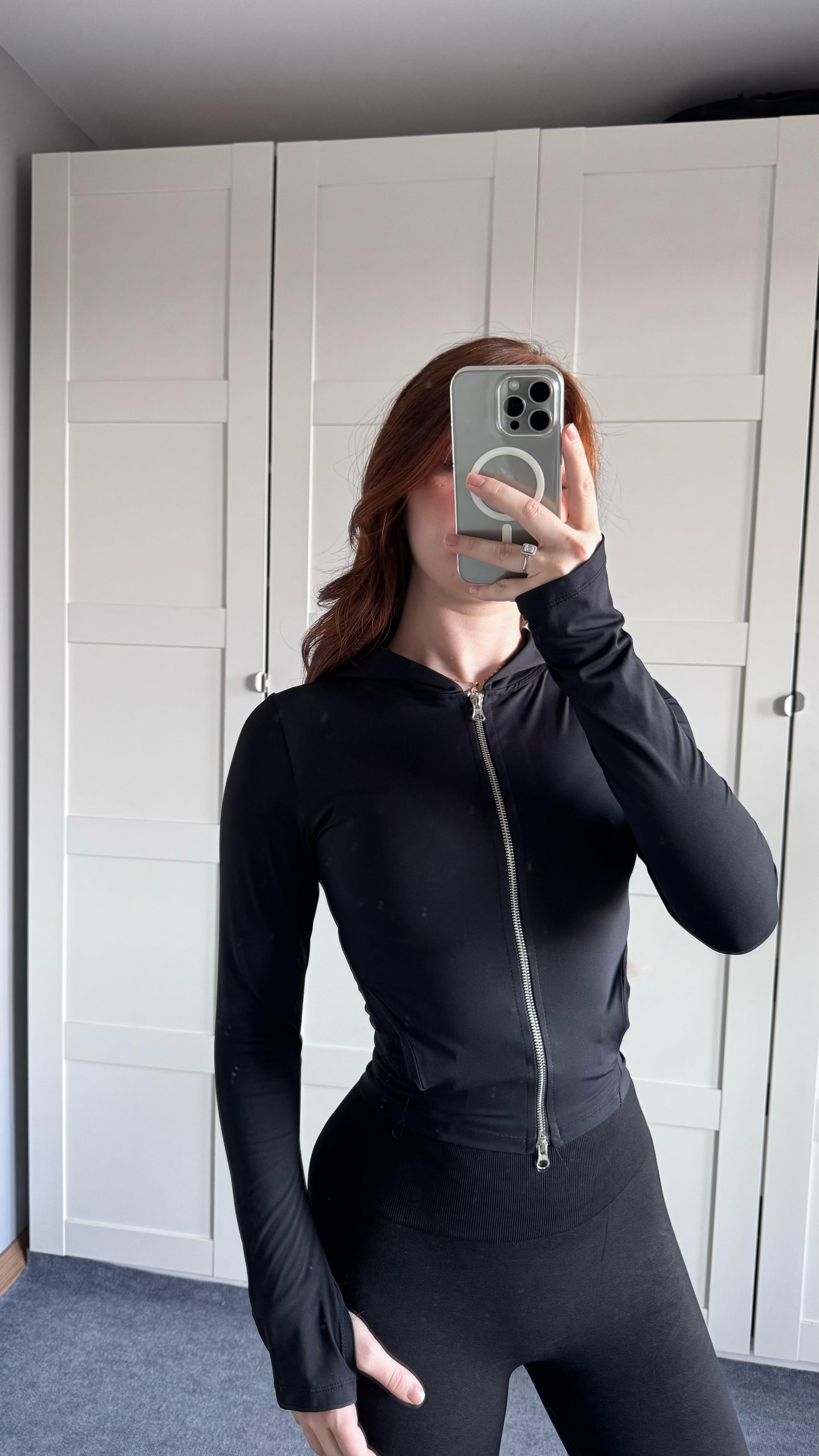 Range Mom Kapüşonlu  Hırka Siyah