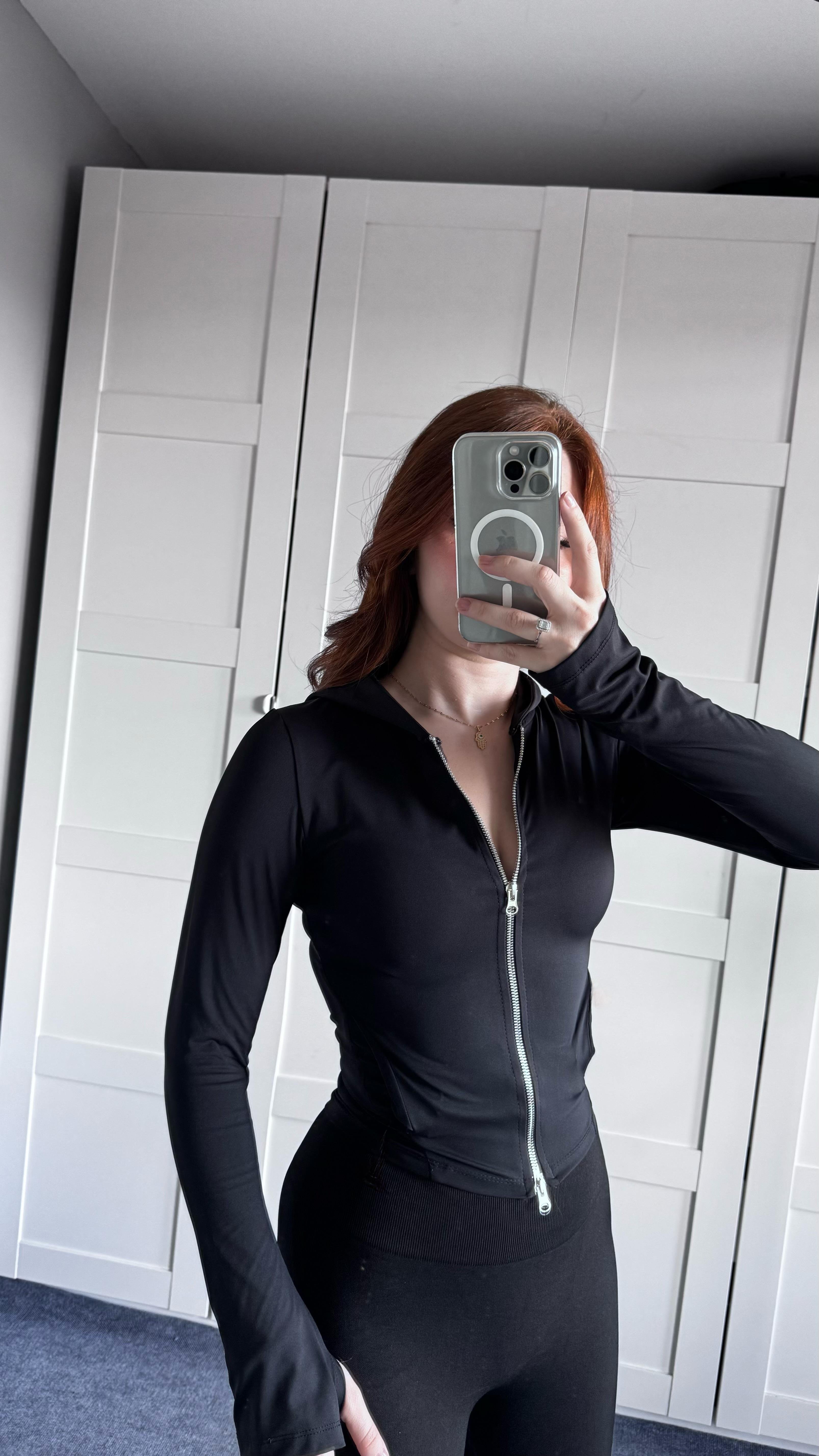 Range Mom Kapüşonlu  Hırka Siyah