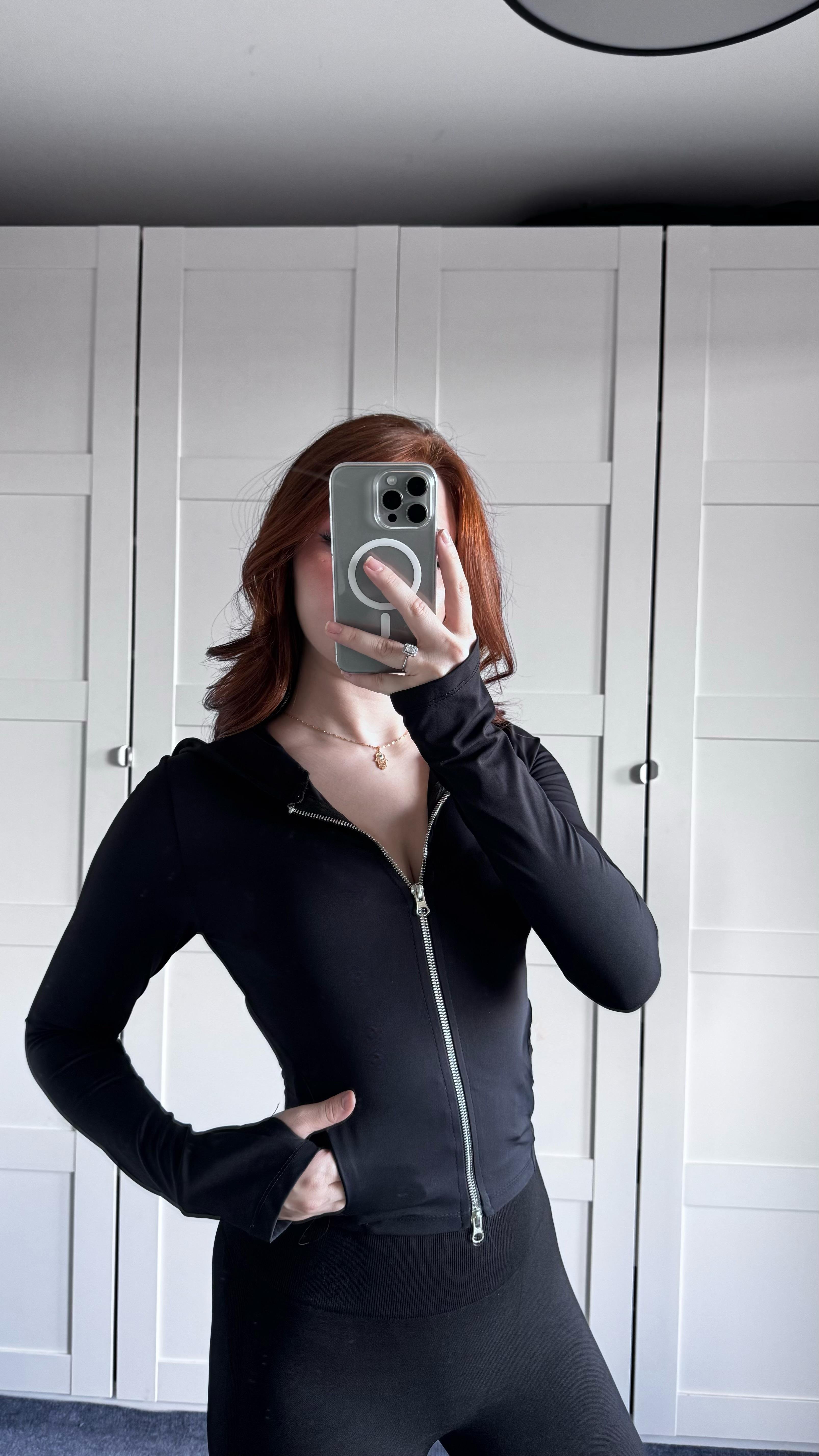 Range Mom Kapüşonlu  Hırka Siyah