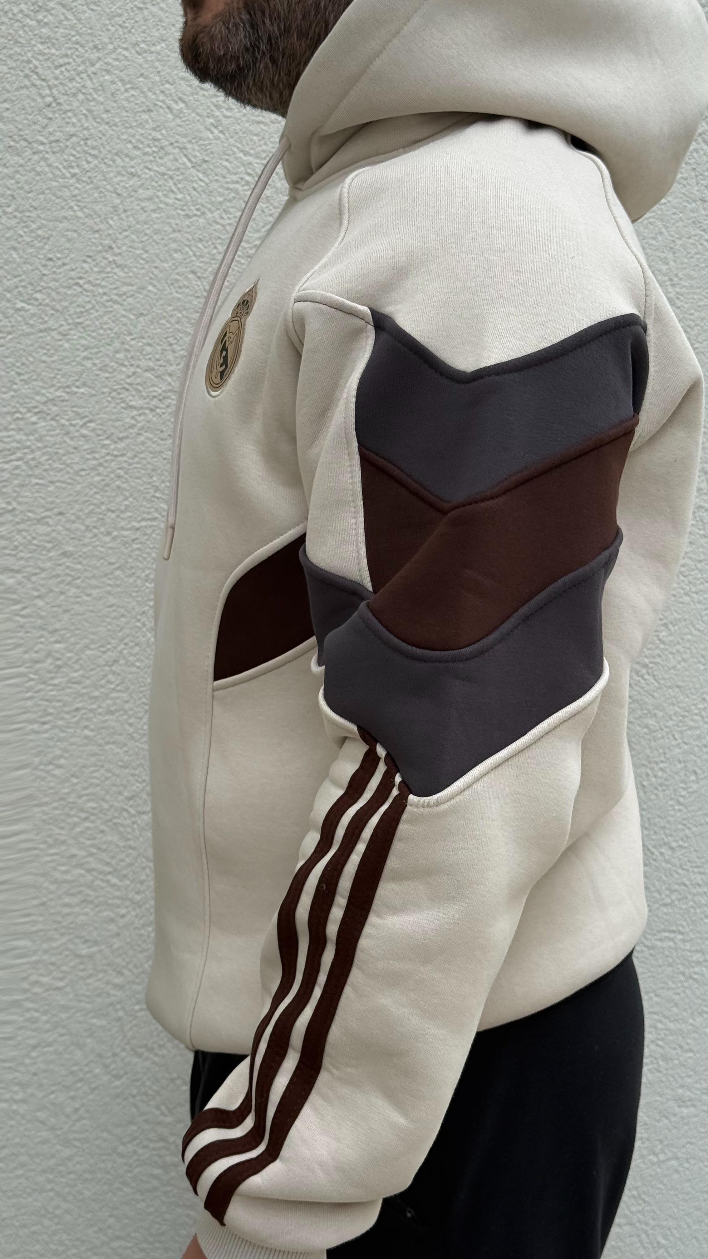 Real Madrid Kapüşonlu Sweat Bej