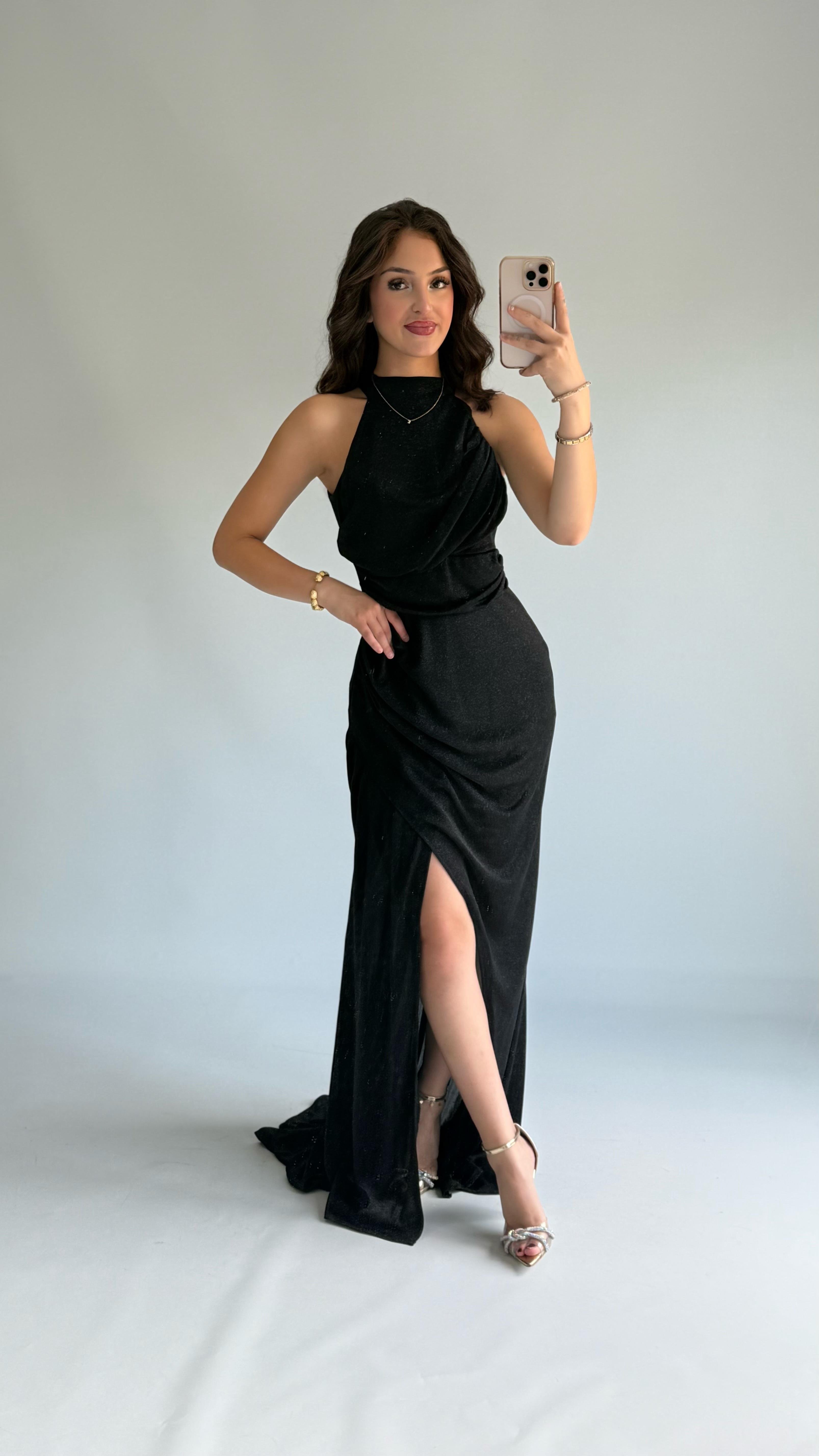 Rebekah Sıfır Kol Abiye Siyah